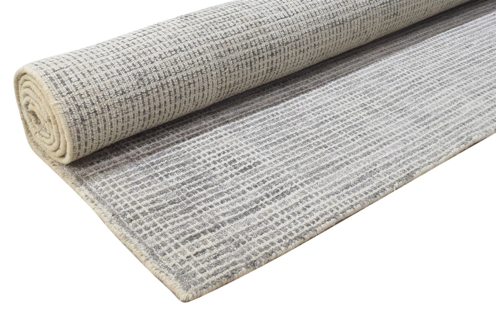 5X8 Rug Wool / Silk Grey Modern Handloom Scandinavian Solid Room Size Carpet 7864161140885