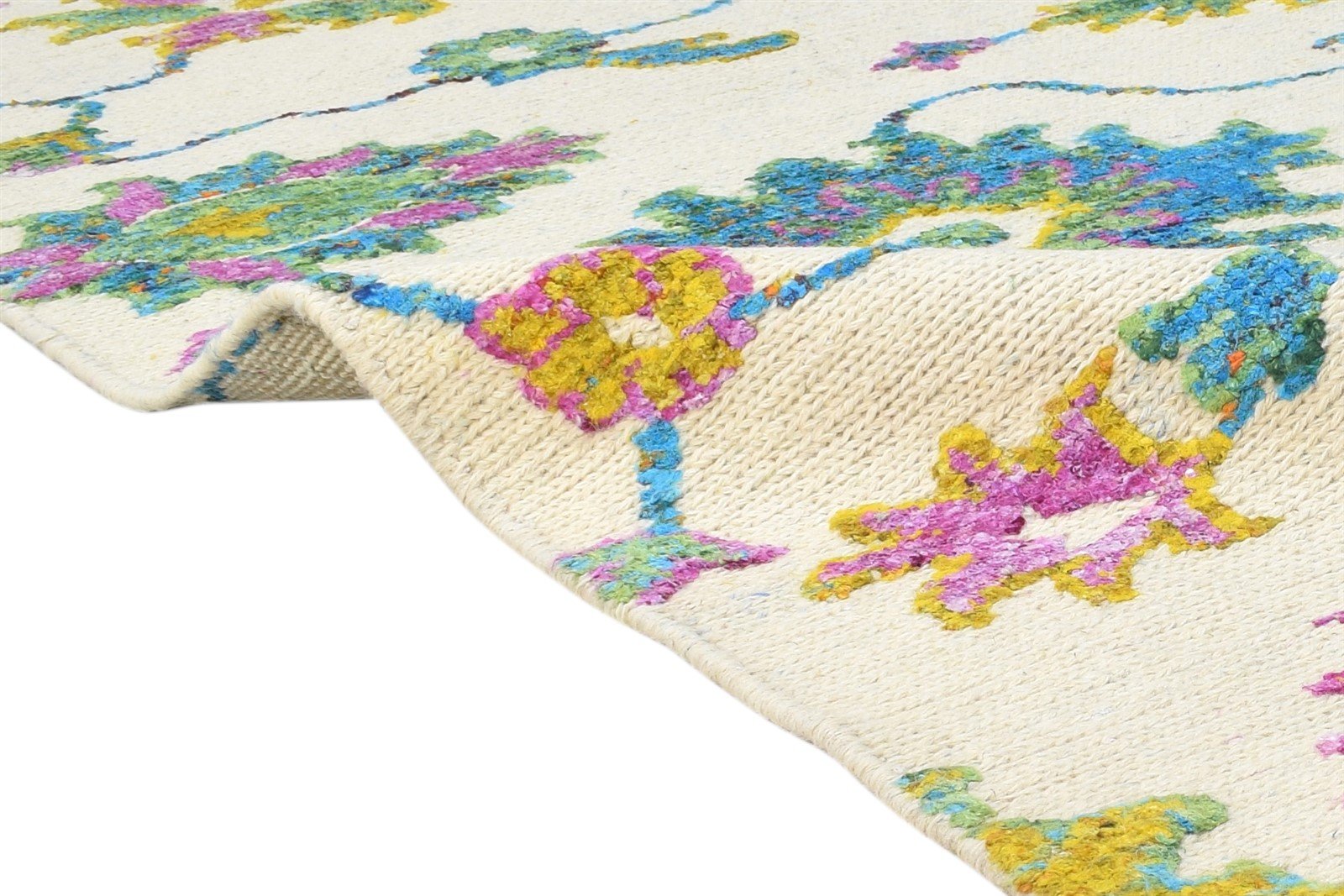 Ami 5X8 Rug Wool / Silk Multi Color Modern Hand Knotted French Floral 7864878858389