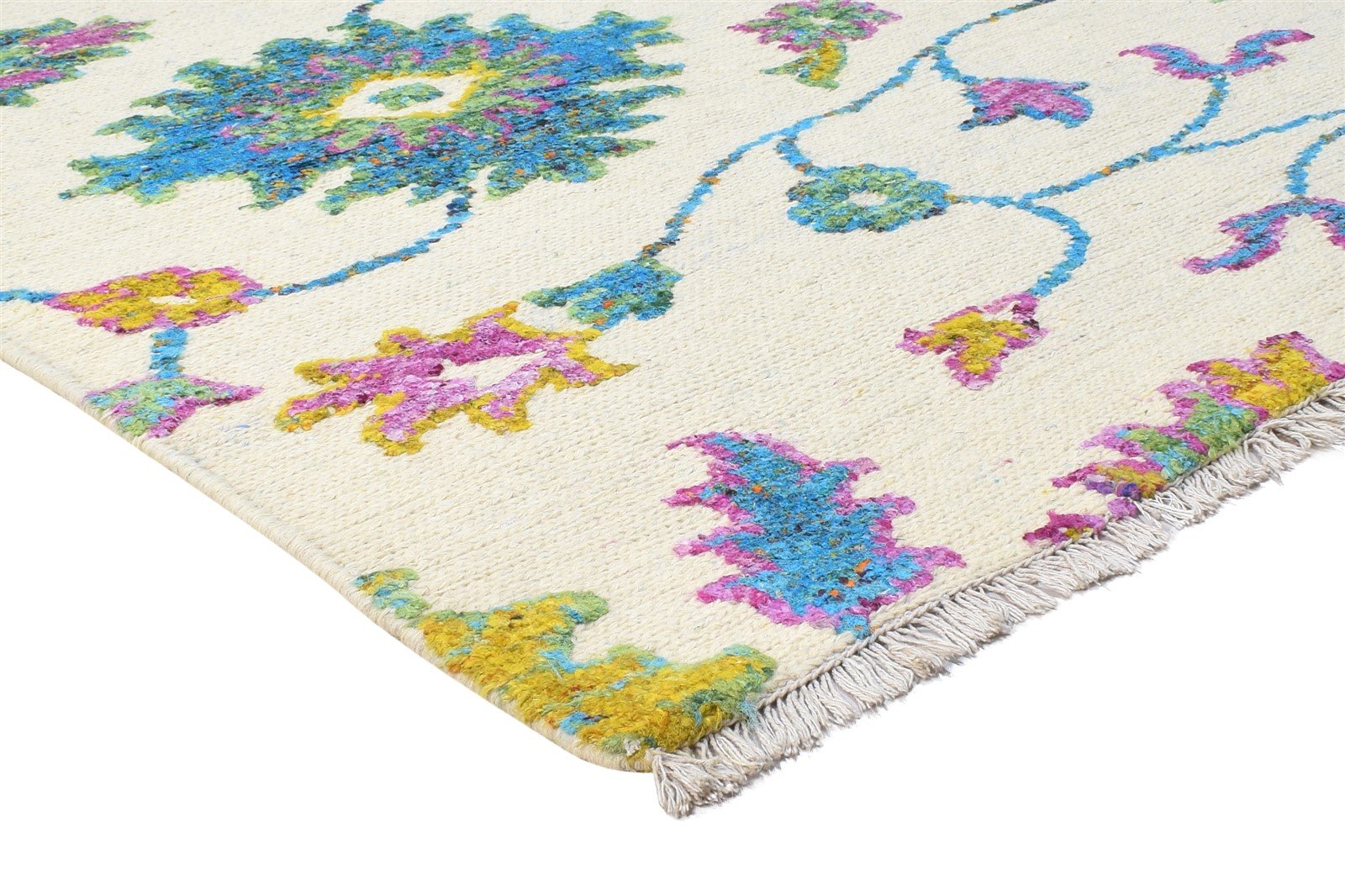 Ami 5X8 Rug Wool / Silk Multi Color Modern Hand Knotted French Floral 7864878858389