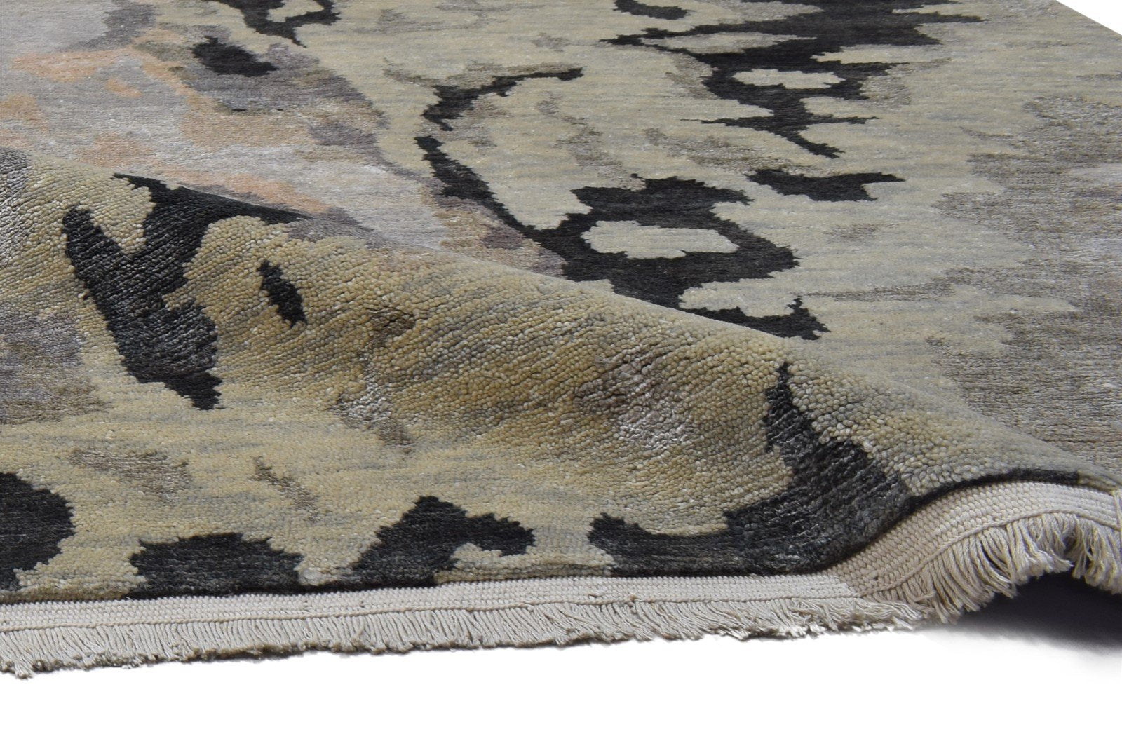 5X8 Rug Wool / Silk Sage Modern Hand Knotted Indian Abstract Room Size Carpet 7864090394773