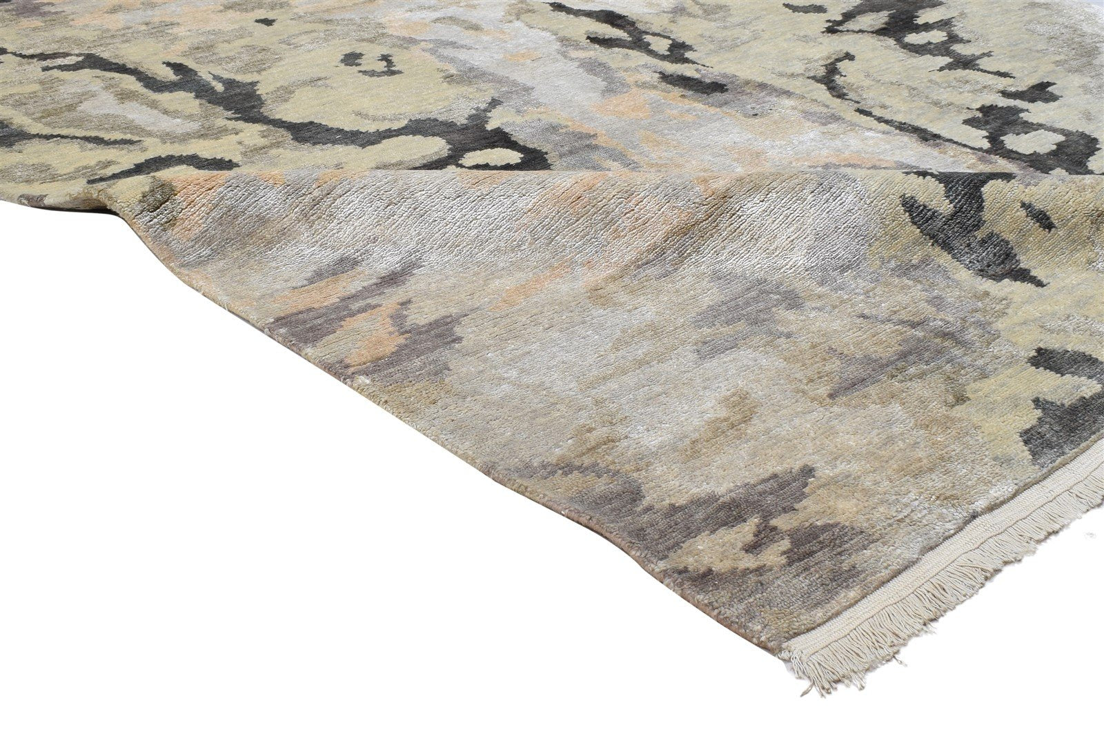 5X8 Rug Wool / Silk Sage Modern Hand Knotted Indian Abstract Room Size Carpet 7864090394773