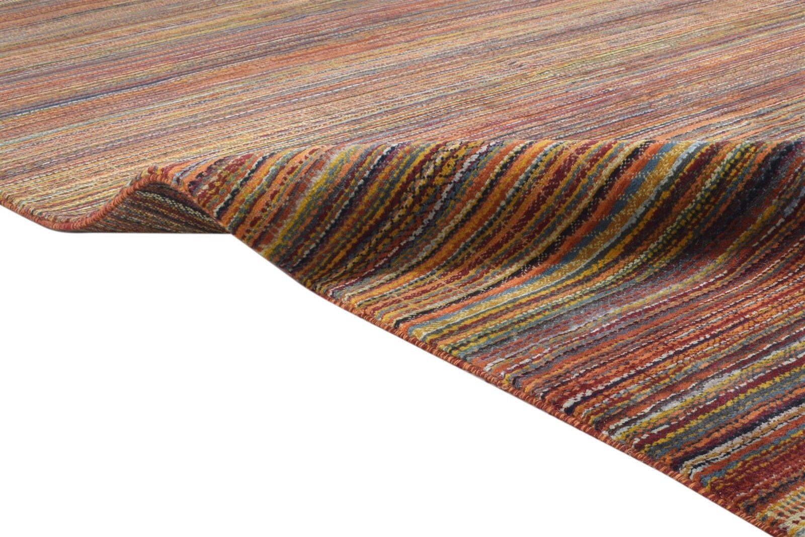 Ladonna 6' X 10' Rug Wool Rust Modern Hand Knotted Bohemian Striped 7864174641301
