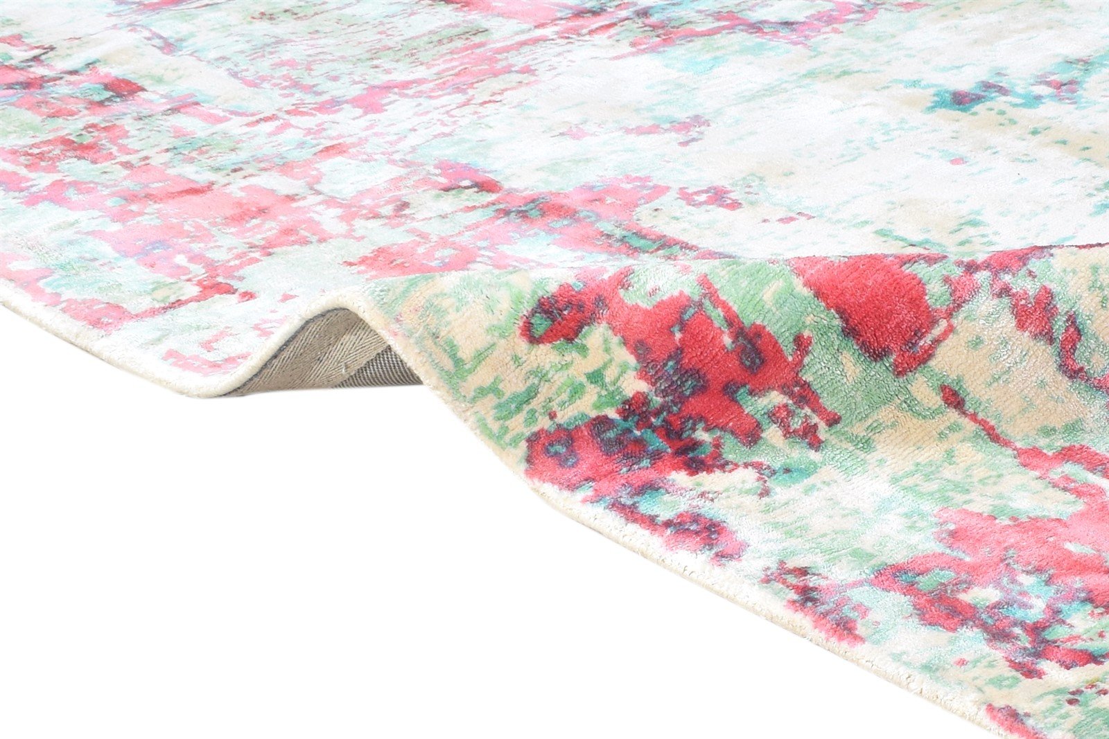 6' X 6' Rug Silk Red Modern Handloom American Abstract Room Size Carpet 7865145327765