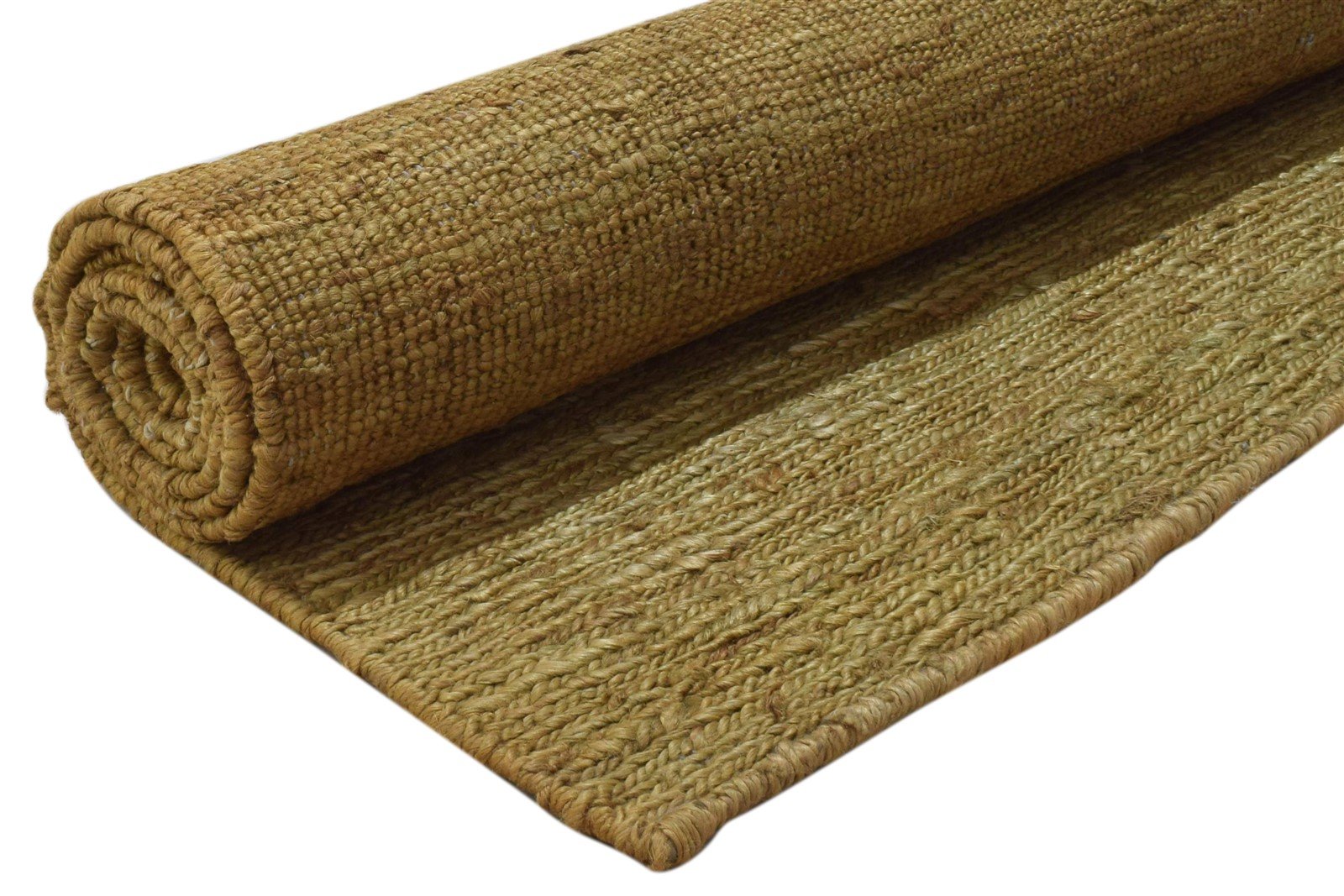 6' X 8' Rug Jute Gold Modern Hand Knotted Scandinavian Solid Room Size Carpet 7860698939541