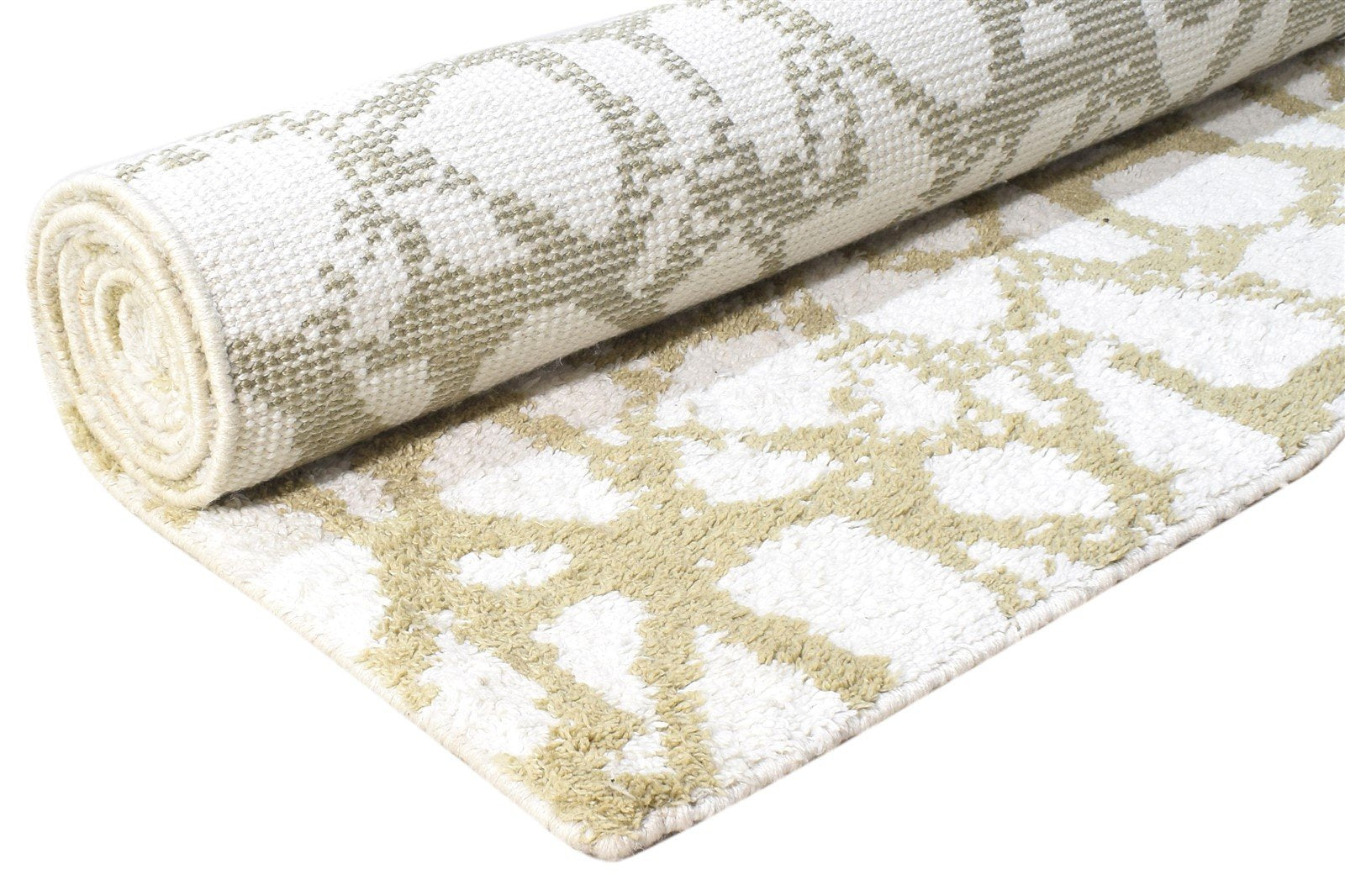 6' X 8' Rug Pet Yarn Gold Modern Hand Knotted Moroccan Abstract Room Size Carpet 7864795332757