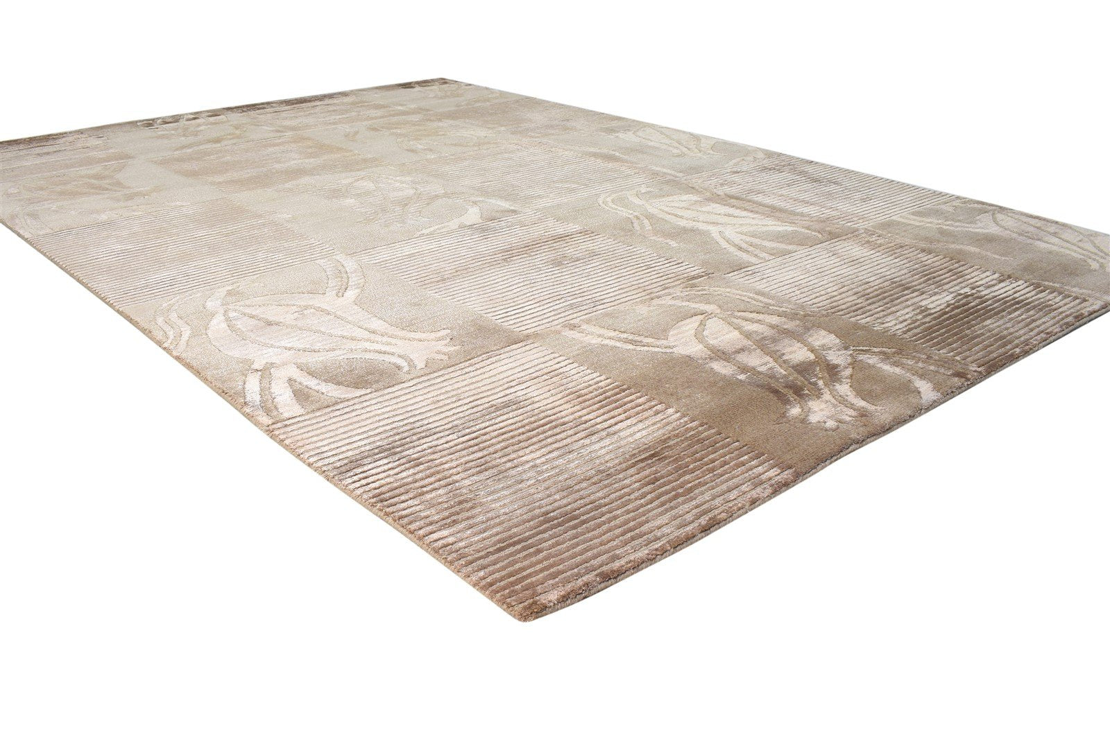 6' X 8' Rug Silk Brown Modern Hand Knotted Scandinavian Nordic Room Size Carpet 7865110003861
