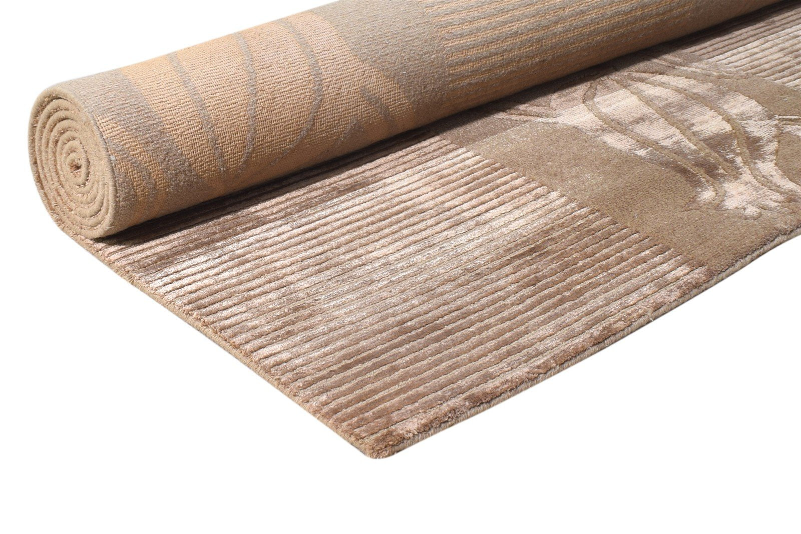 6' X 8' Rug Silk Brown Modern Hand Knotted Scandinavian Nordic Room Size Carpet 7865110003861