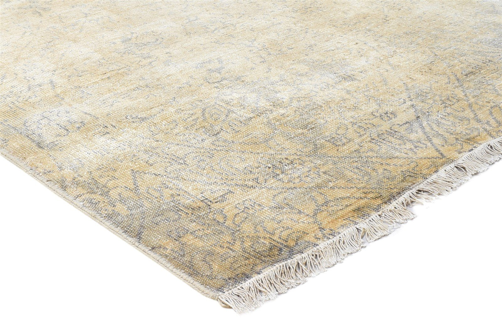 6' X 8' Rug Silk Gold Modern Hand Knotted French Abstract Room Size Carpet 7864802181269
