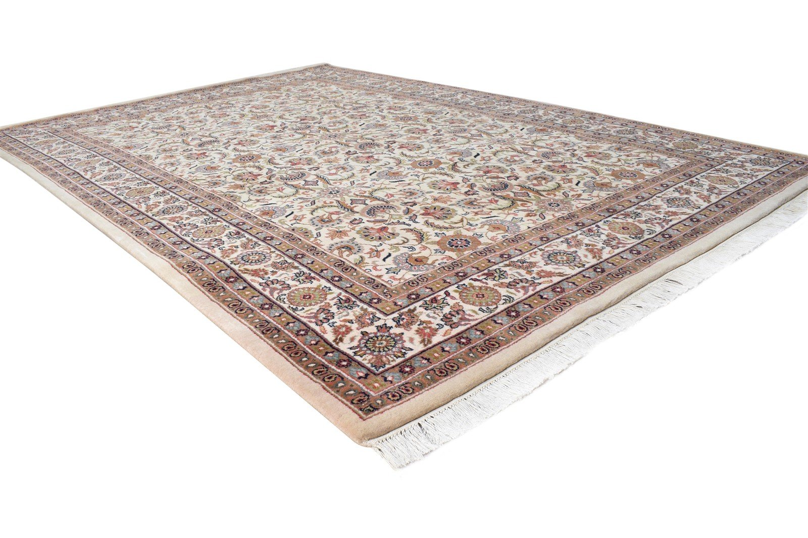 6' X 8' Rug Wool Beige Persian Hand Knotted Kashan Oriental Room Size Carpet 7864658919573