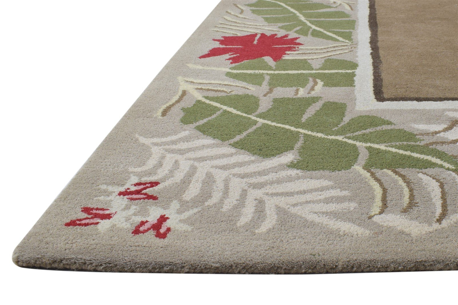 6' X 8' Rug Wool Brown Modern Hand Tufted French Floral Room Size Carpet 7864995905685