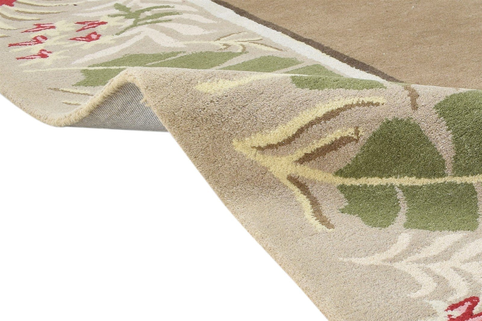 6' X 8' Rug Wool Brown Modern Hand Tufted French Floral Room Size Carpet 7864995905685