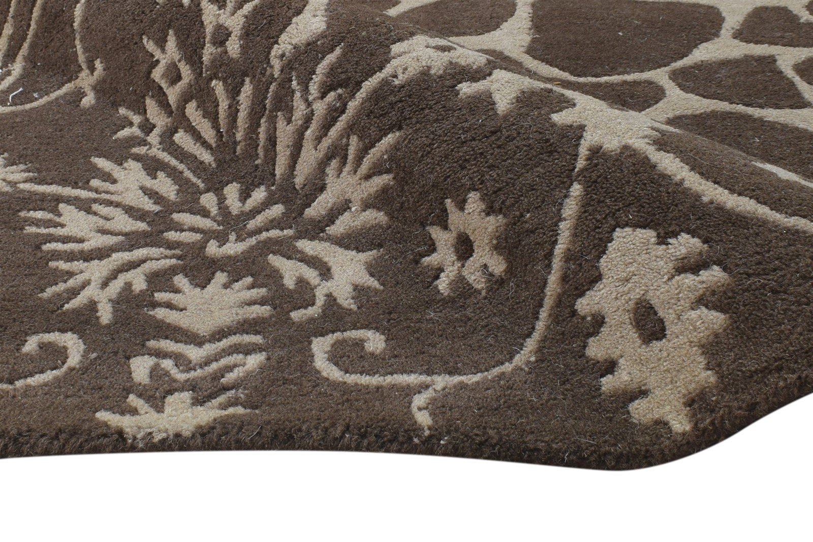 Bertine 6' X 8' Rug Wool Brown Modern Hand Tufted Scandinavian Abstract 7865055936661