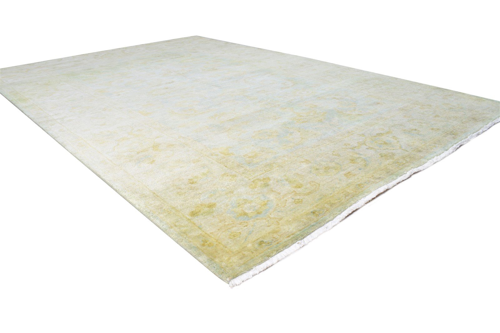 6' X 8' Rug Wool Green Persian Hand Knotted Oushak Oriental Room Size Carpet 7864999248021