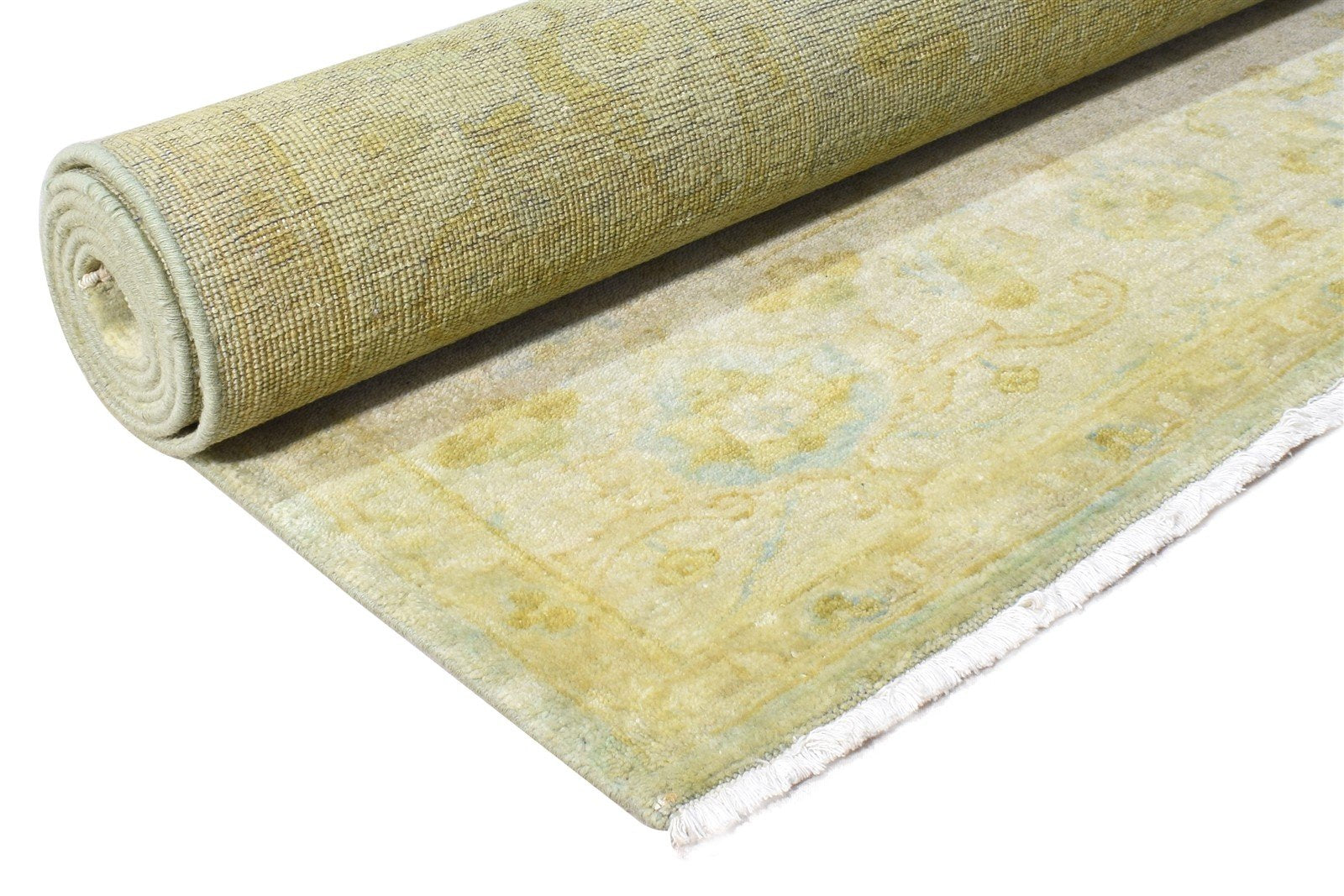 6' X 8' Rug Wool Green Persian Hand Knotted Oushak Oriental Room Size Carpet 7864999248021