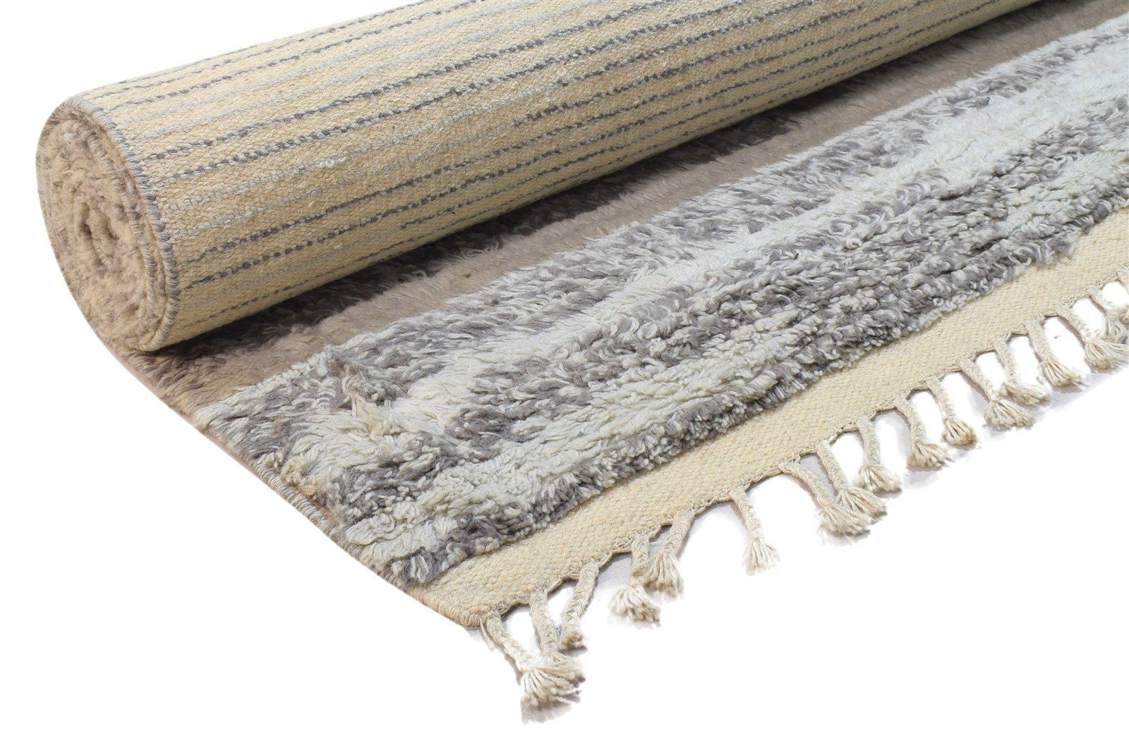 6' X 8' Rug Wool Grey Modern Hand Knotted Scandinavian Abstract Room Size Carpet 7864313151637