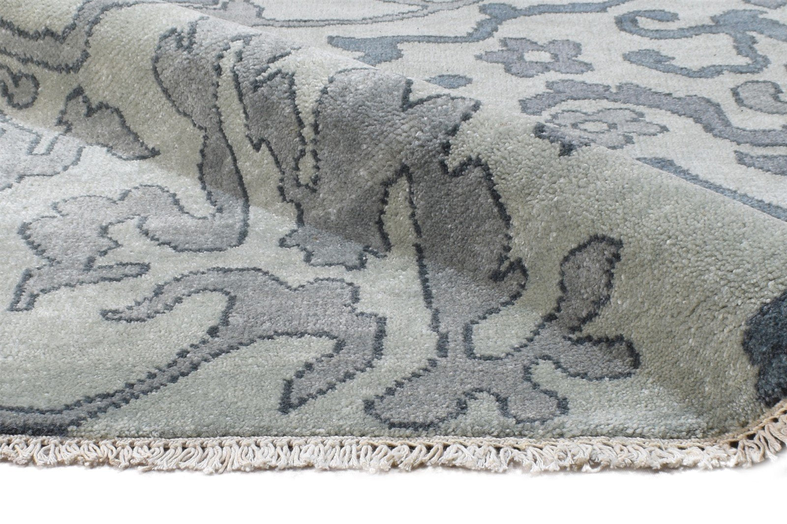 6' X 8' Rug Wool Grey Persian Hand Knotted Mughal Oriental Room Size Carpet 7864974901397