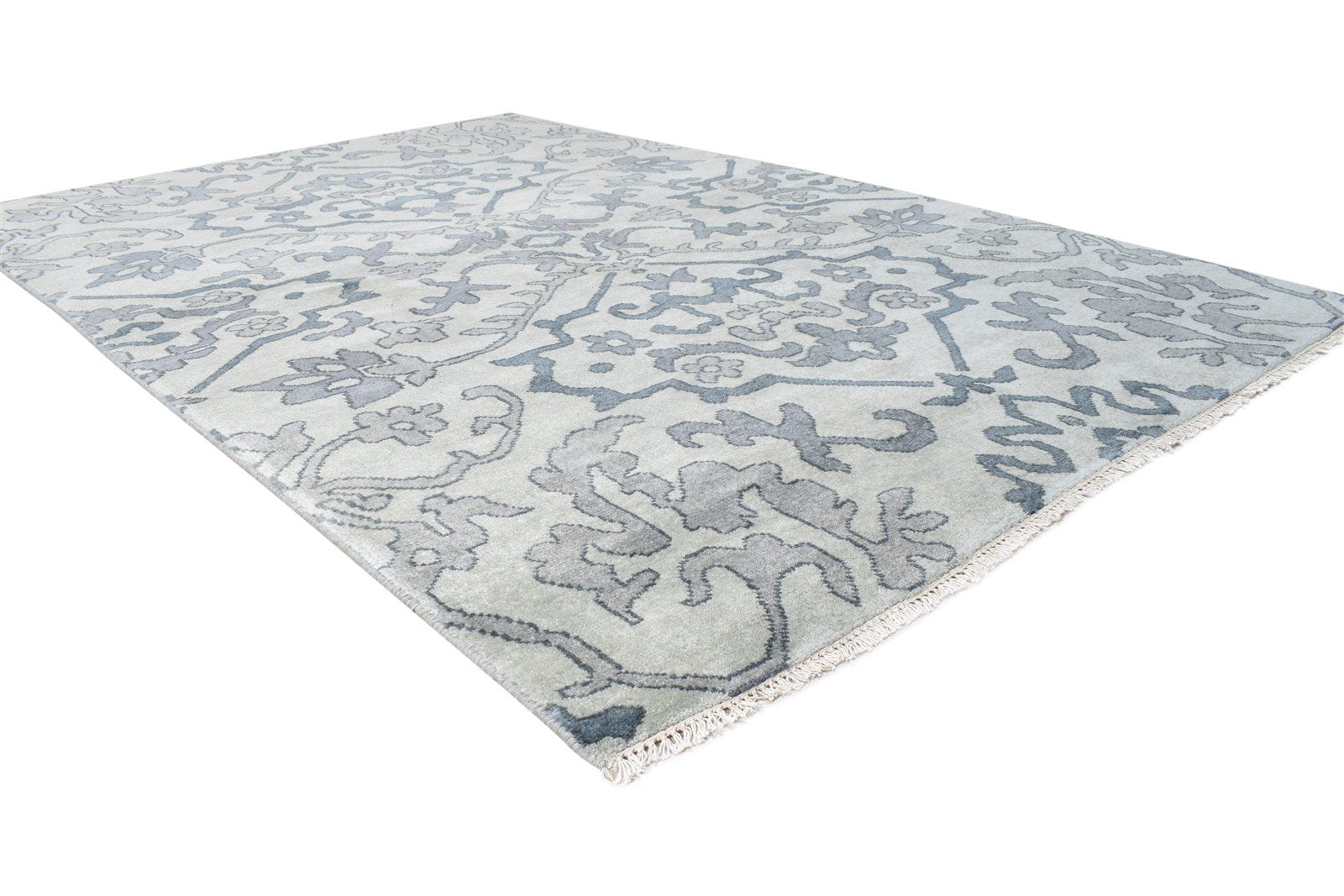 6' X 8' Rug Wool Grey Persian Hand Knotted Mughal Oriental Room Size Carpet 7864974901397