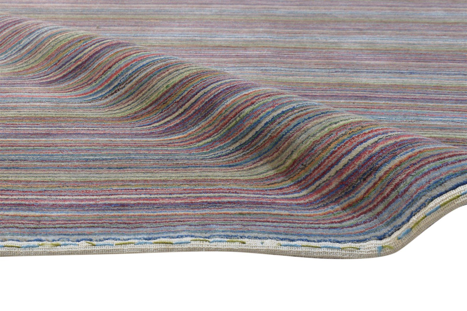 Janeta 6' X 8' Rug Wool Multi Color Modern Hand Woven Bohemian Striped 7864180310165