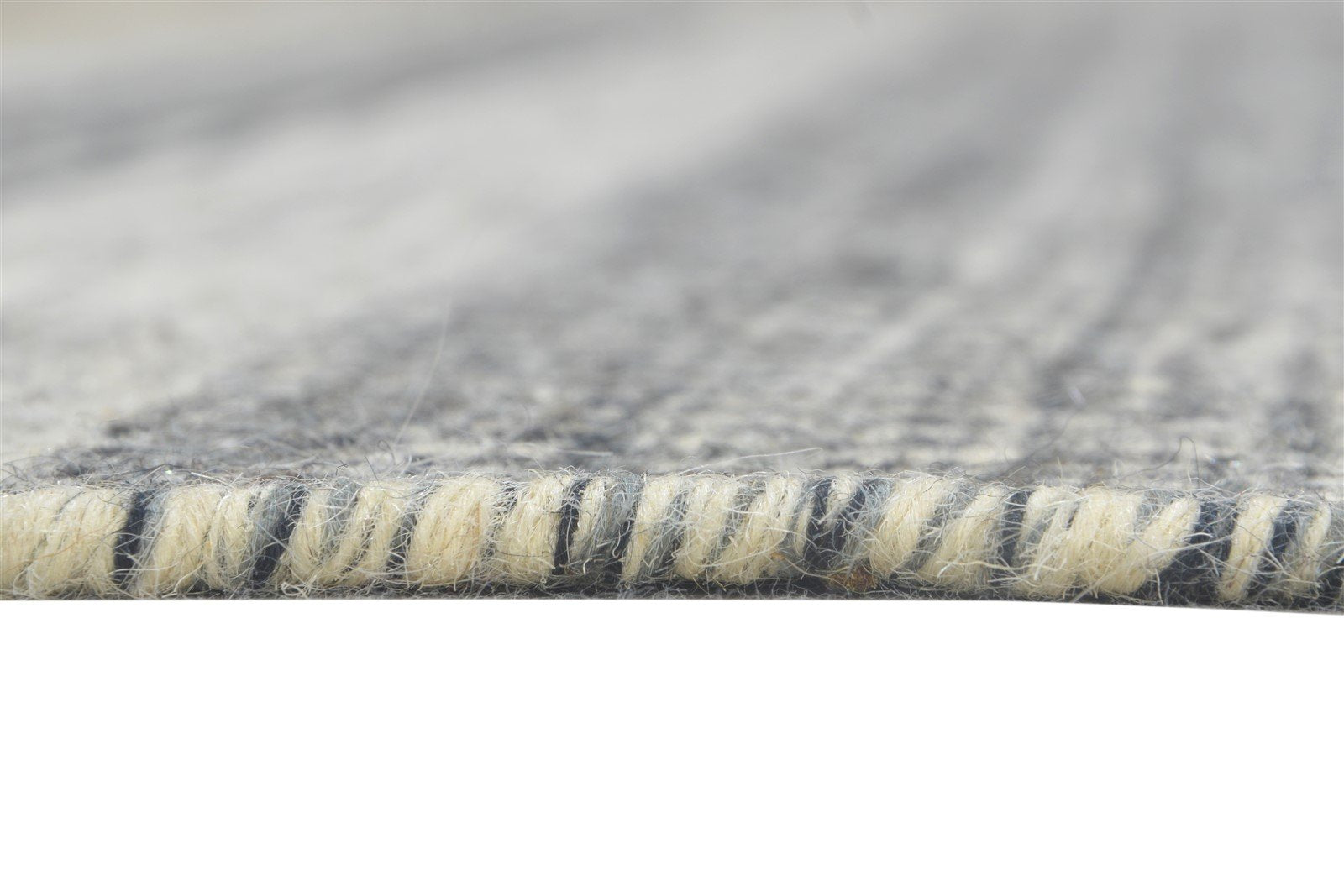6' X 8' Rug Wool Off-White Modern Dhurrie Scandinavian Striped Room Size Carpet 7865049514133