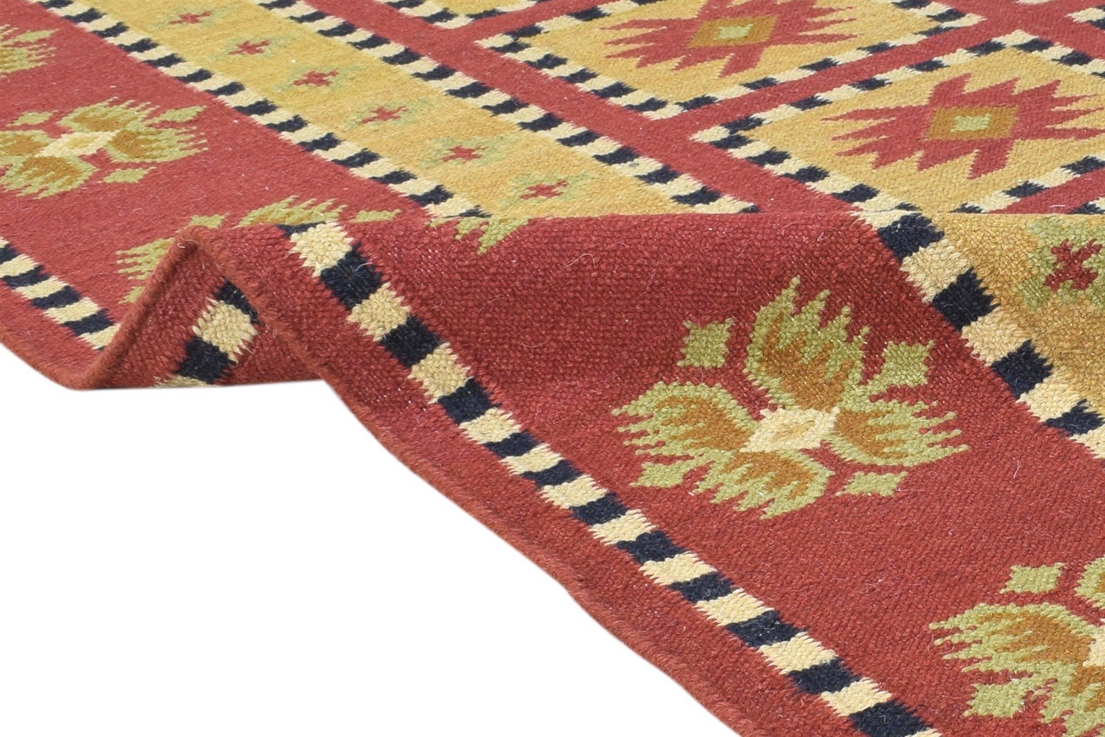 6' X 8' Rug Wool Rust Southwestern Dhurrie American Tribal Room Size Carpet 7865050366101