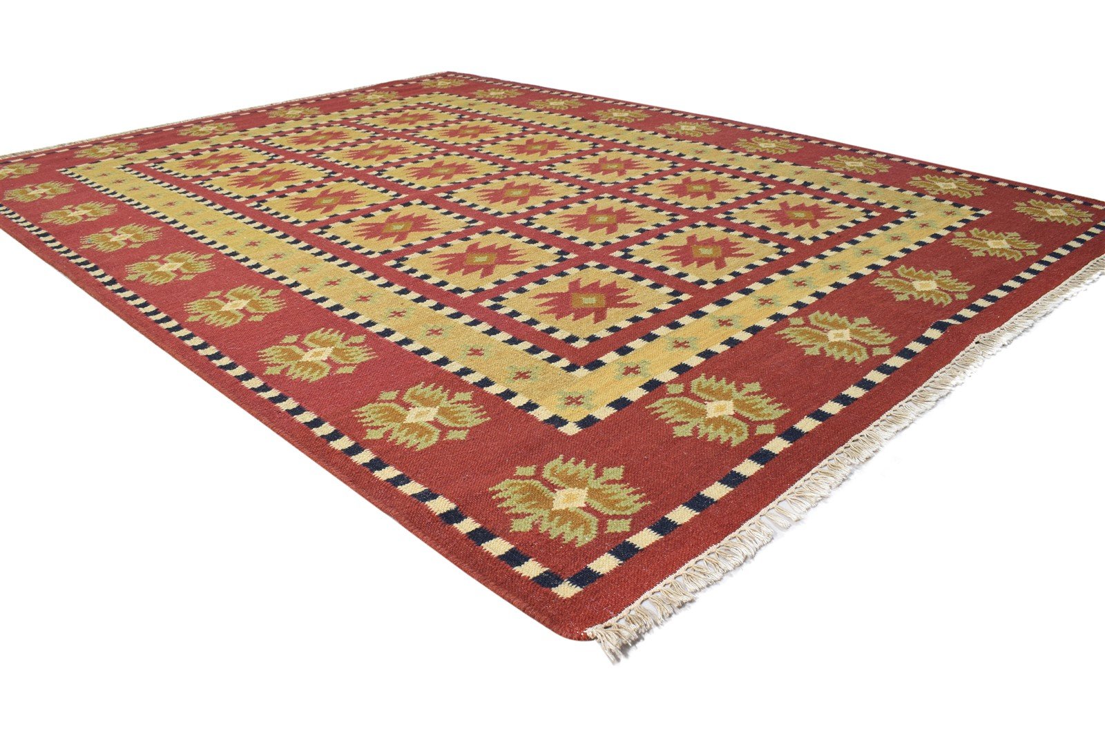 6' X 8' Rug Wool Rust Southwestern Dhurrie American Tribal Room Size Carpet 7865050366101