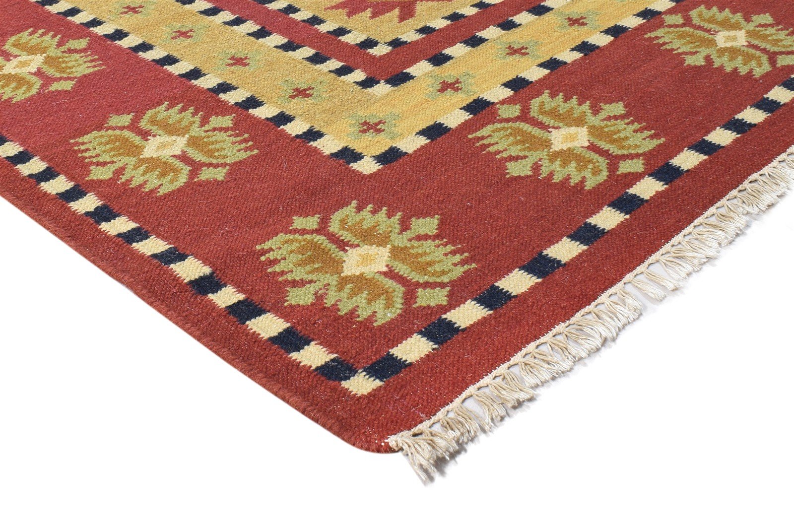 6' X 8' Rug Wool Rust Southwestern Dhurrie American Tribal Room Size Carpet 7865050366101