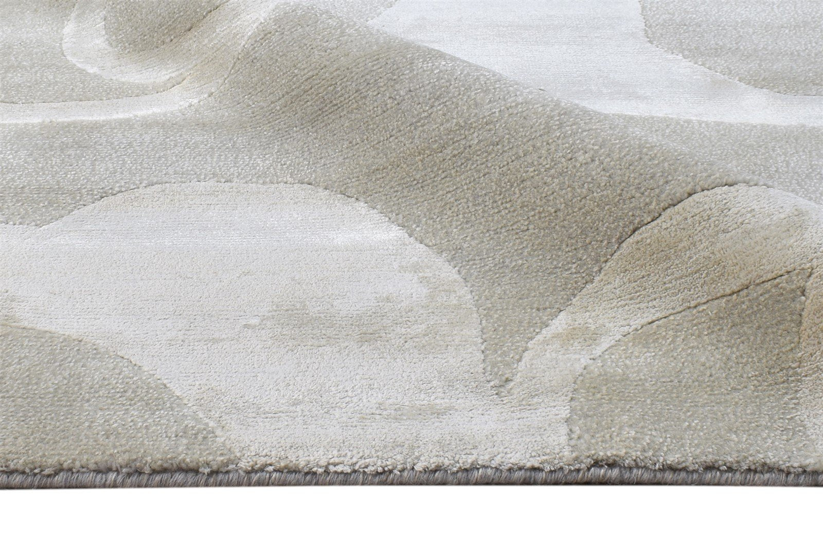 6' X 8' Rug Wool / Silk Grey Modern Hand Knotted French Floral Room Size Carpet 7865071173781