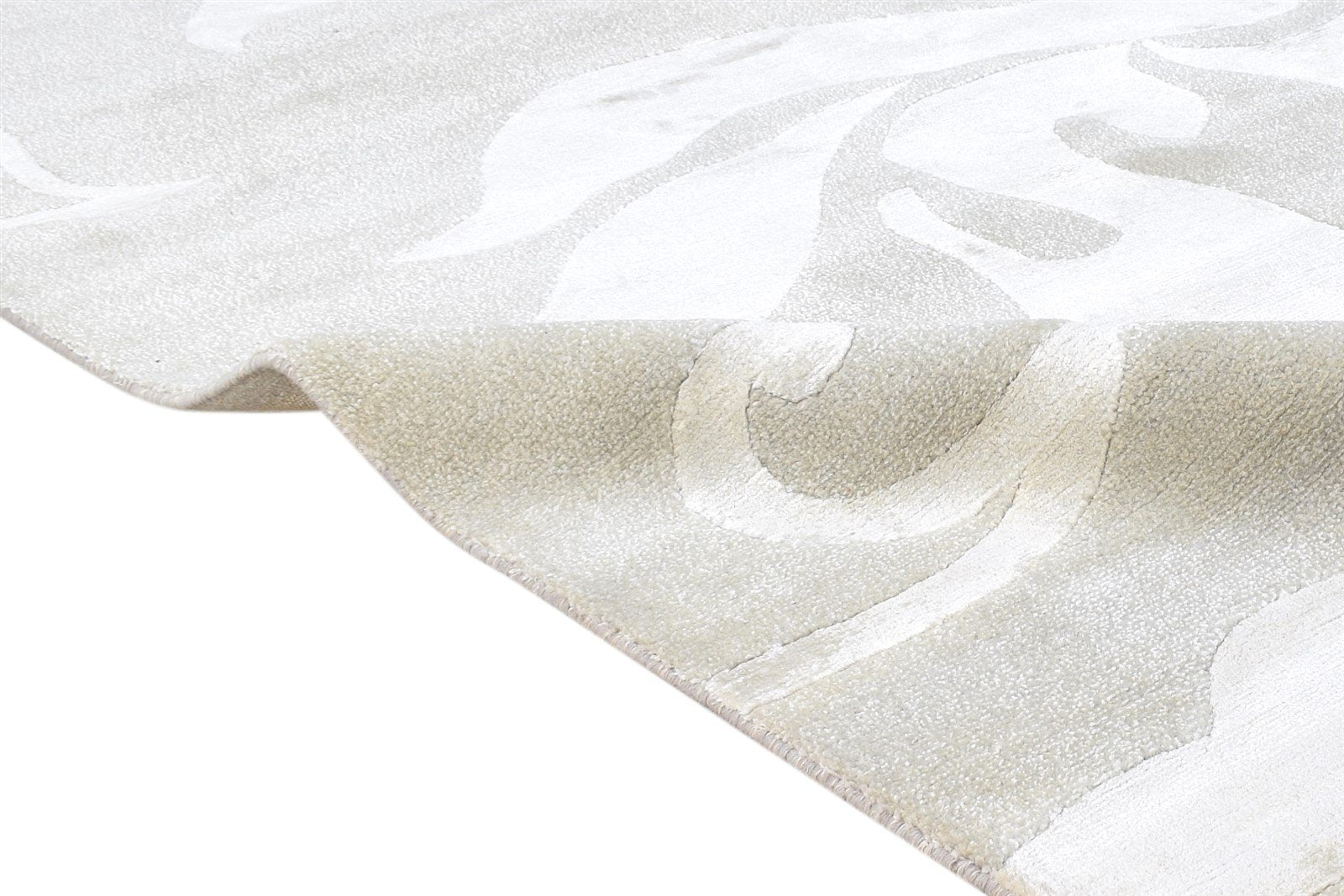 6' X 8' Rug Wool / Silk Grey Modern Hand Knotted French Floral Room Size Carpet 7865071173781