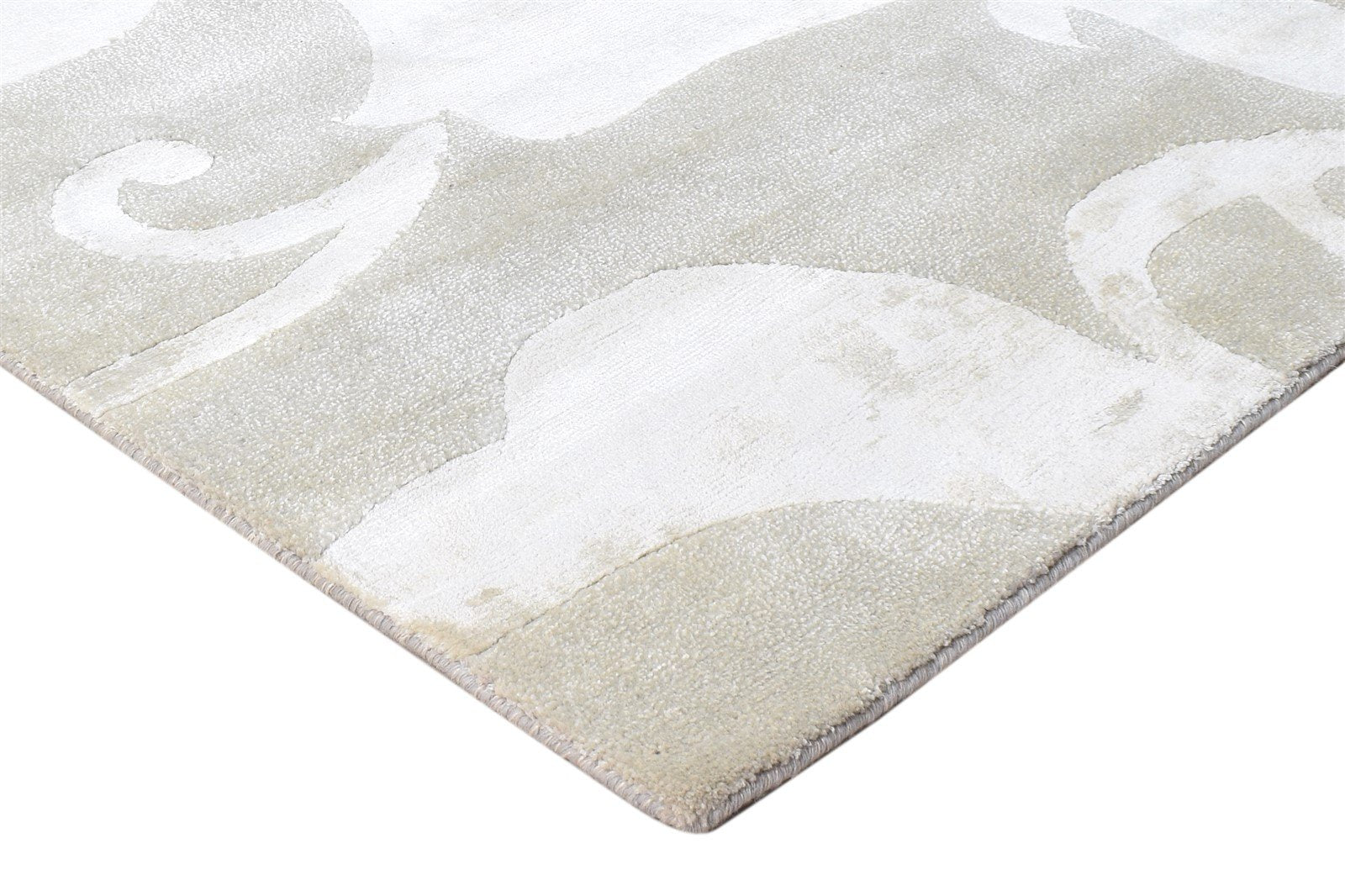 6' X 8' Rug Wool / Silk Grey Modern Hand Knotted French Floral Room Size Carpet 7865071173781