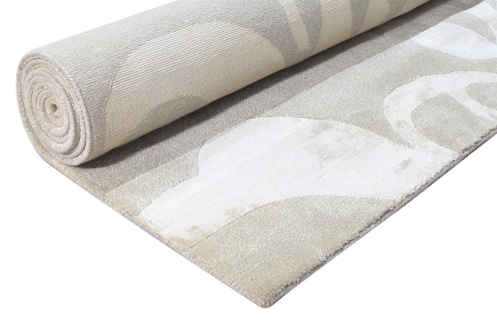 6' X 8' Rug Wool / Silk Grey Modern Hand Knotted French Floral Room Size Carpet 7865071173781