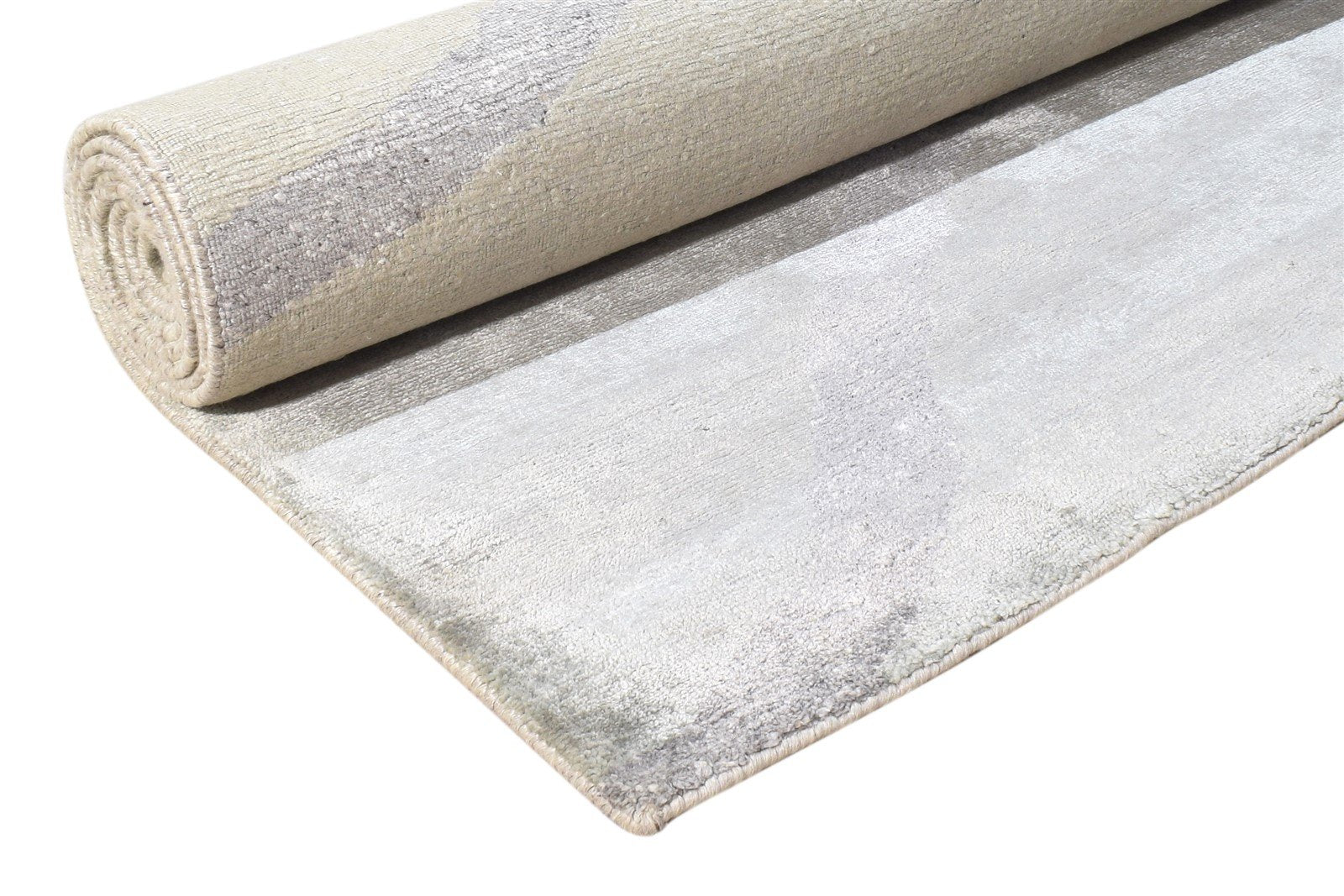 6' X 9' Rug Silk Grey Modern Hand Knotted American Abstract Room Size Carpet 7865093947541