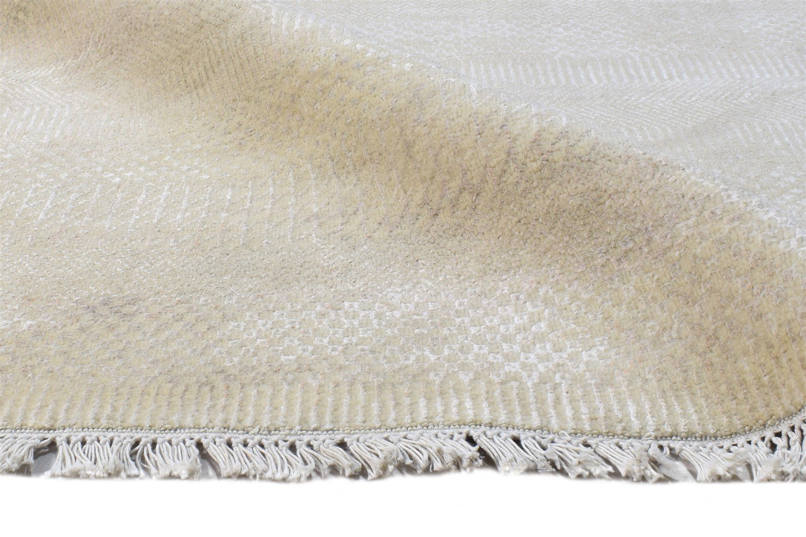 6' X 9' Rug Wool Beige Modern Hand Knotted Agra Grass Trellis Large Carpet 7864606949525
