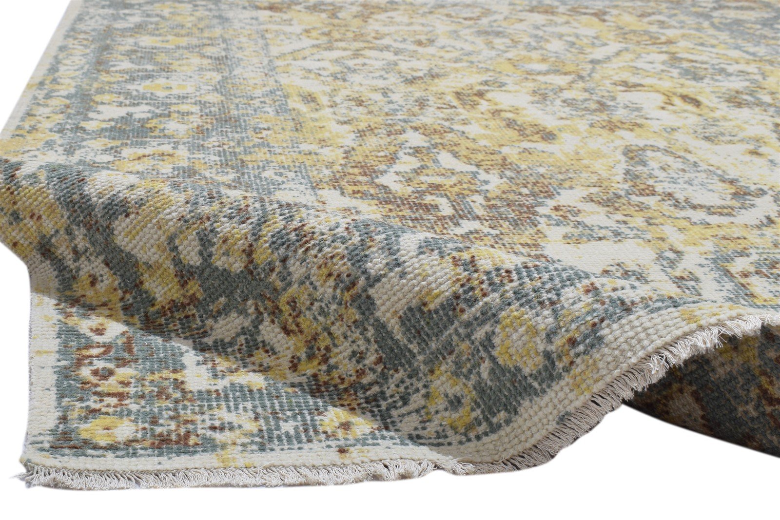 Fawn 6' X 9' Rug Wool Beige Persian Hand Knotted Kazak Distressed 7864082399381