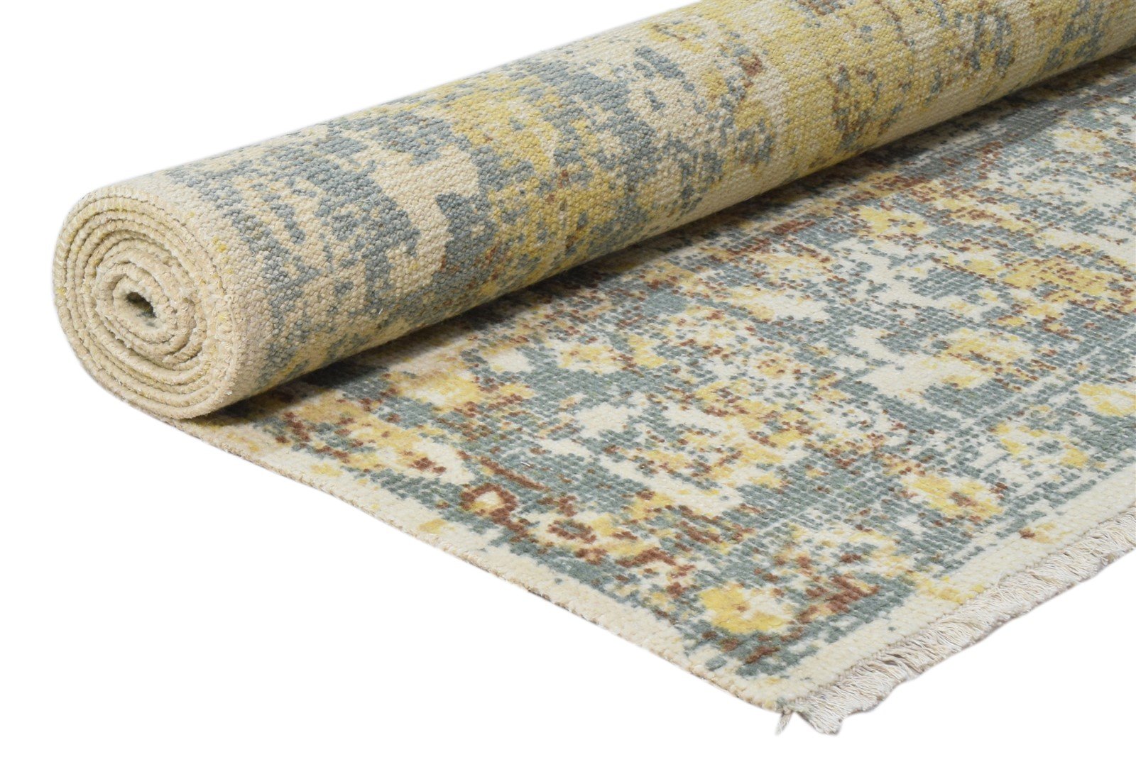Fawn 6' X 9' Rug Wool Beige Persian Hand Knotted Kazak Distressed 7864082399381