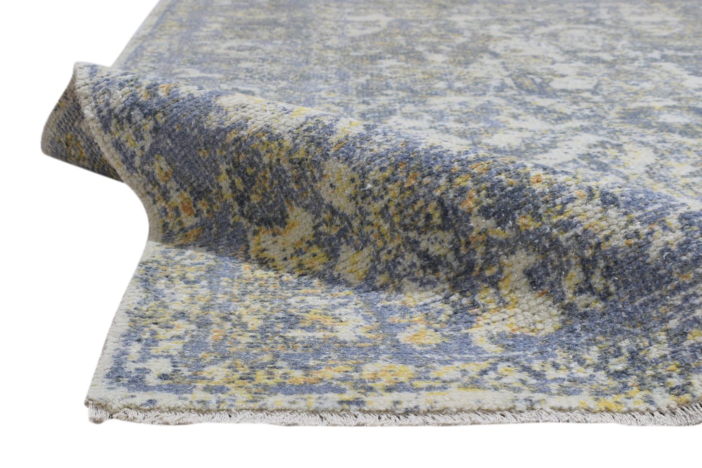 6' X 9' Rug Wool Blue Persian Hand Knotted Kazak Distressed Room Size Carpet 7860675903637