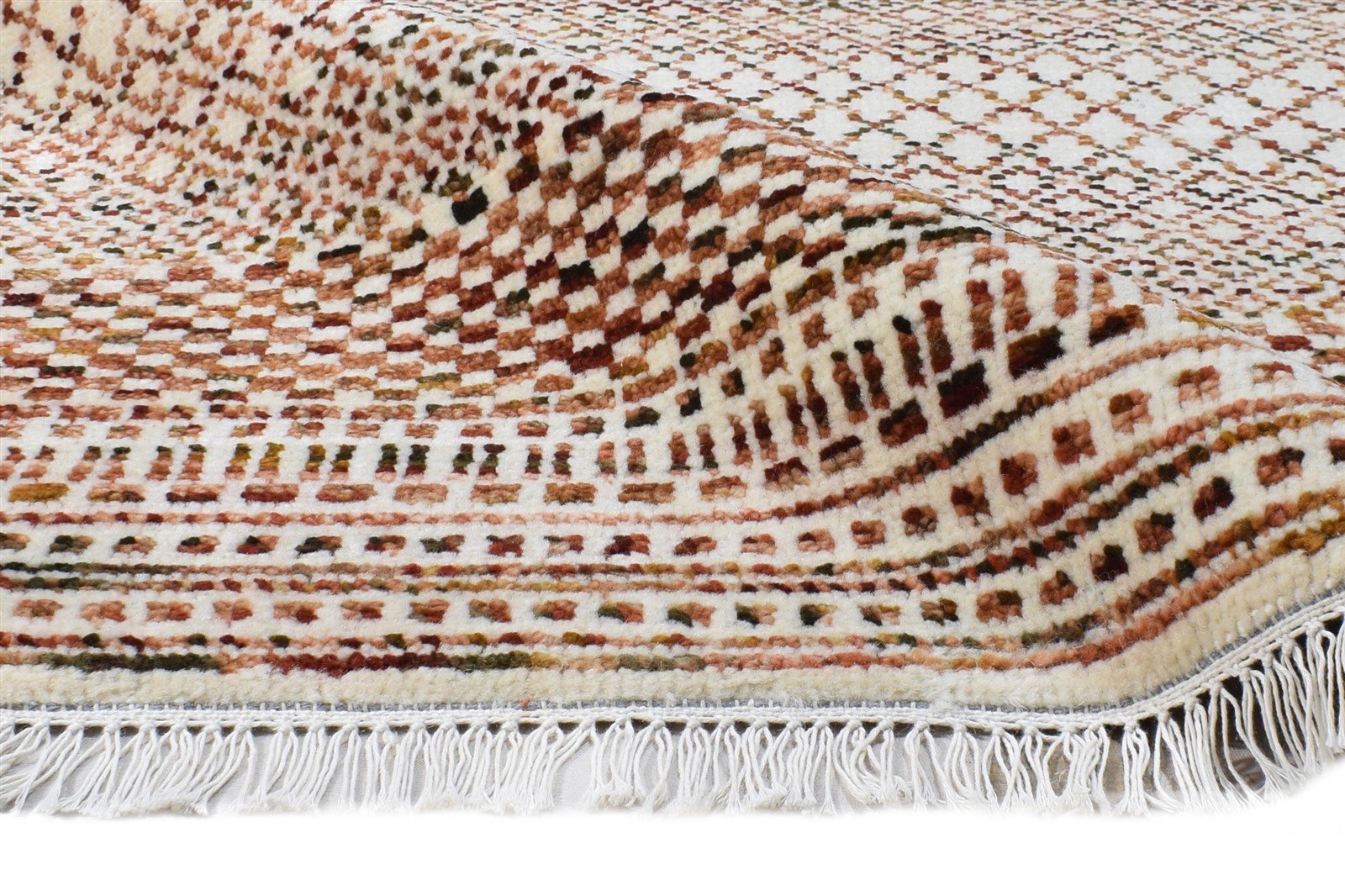 6' X 9' Rug Wool Brown Modern Hand Knotted Agra Grass Trellis Large Carpet 7865147719829