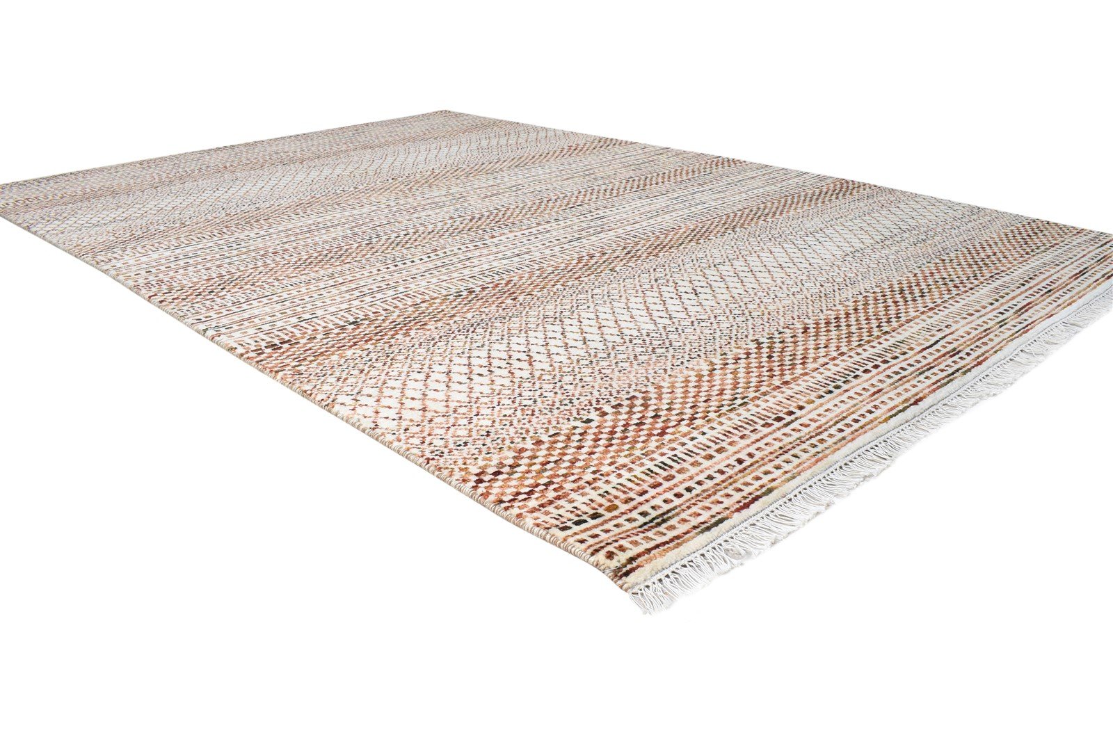 6' X 9' Rug Wool Brown Modern Hand Knotted Agra Grass Trellis Large Carpet 7865147719829