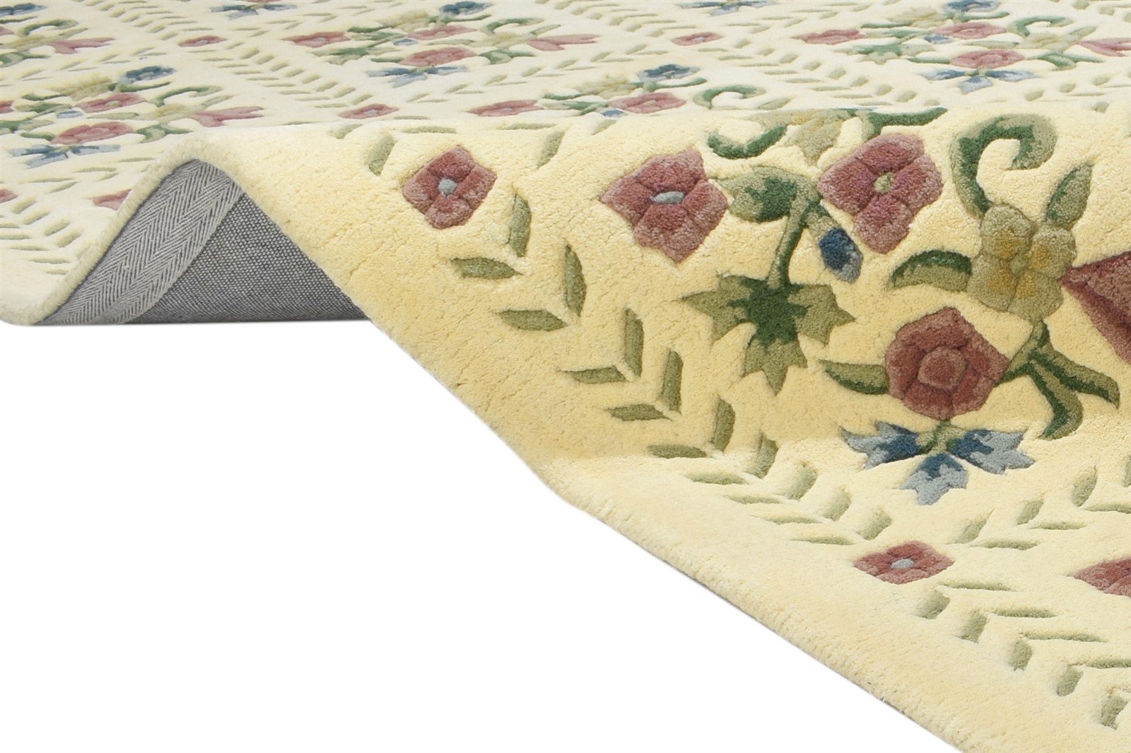 6' X 9' Rug Wool Cream Modern Hand Tufted French Floral Room Size Carpet 7864155373717
