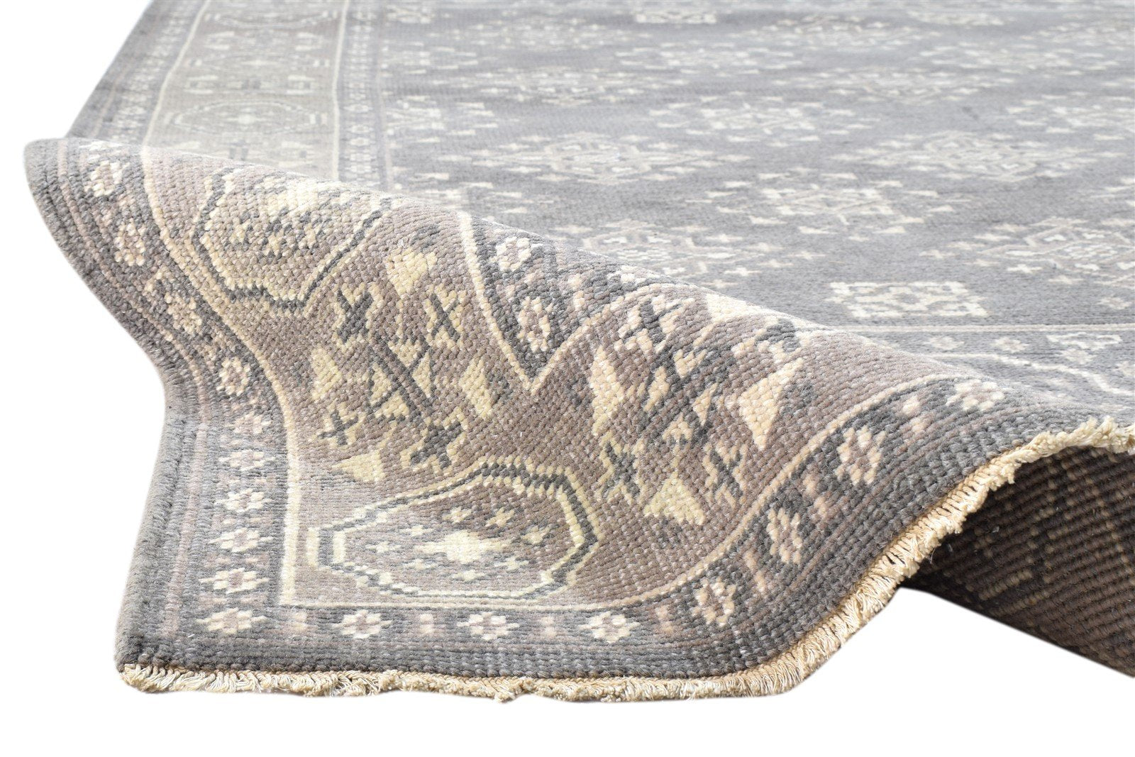 6' X 9' Rug Wool Grey Persian Hand Knotted Bokhara Oriental Room Size Carpet 7864083185813