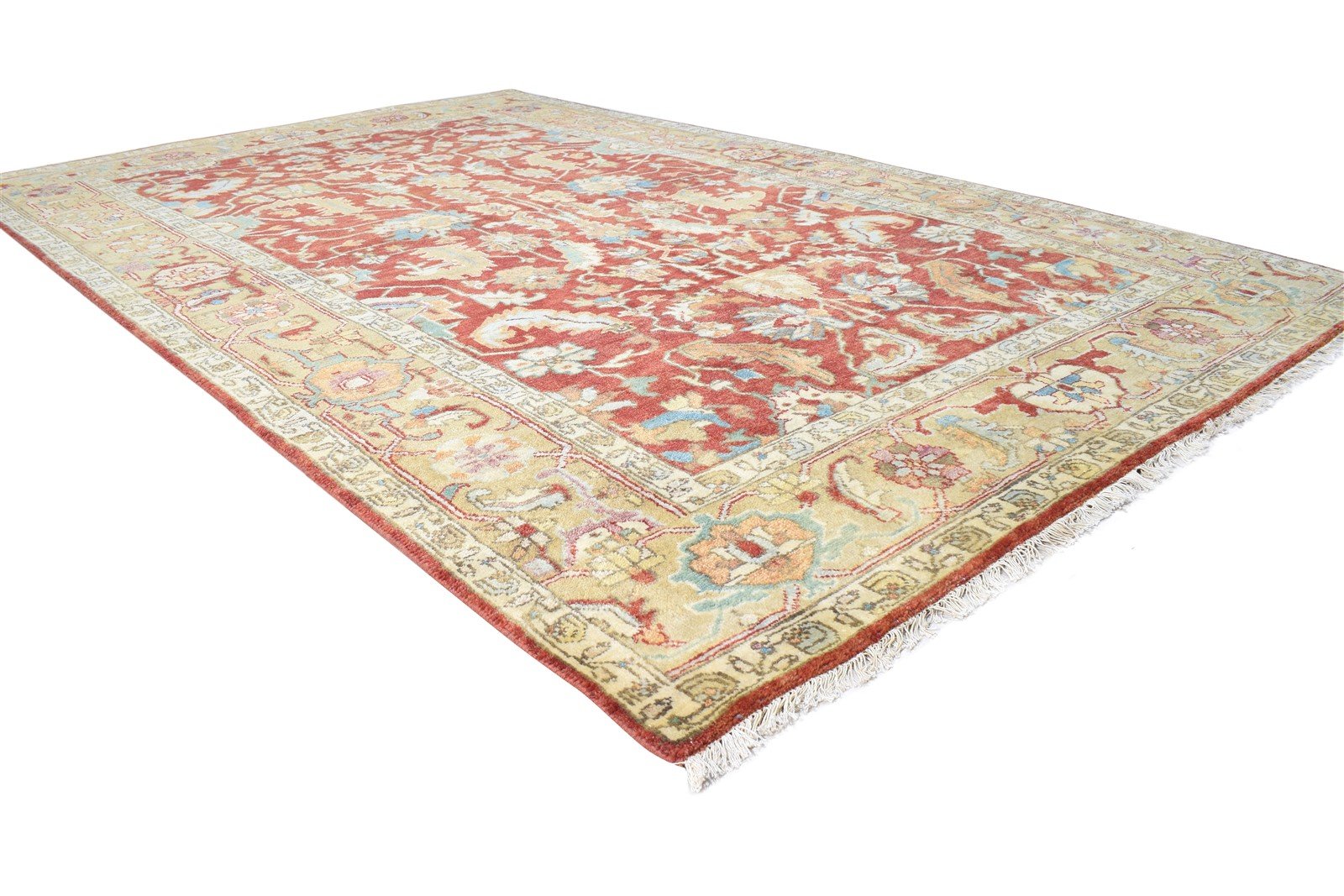 6' X 9' Rug Wool Rust Persian Hand Knotted Kashan Oriental Room Size Carpet 7865000198293