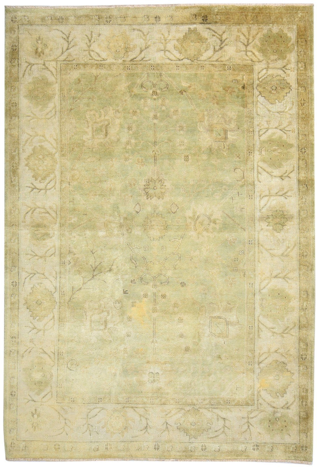 6' X 9' Rug Wool Sage Persian Hand Knotted Oushak Oriental Large Carpet 7865073402005
