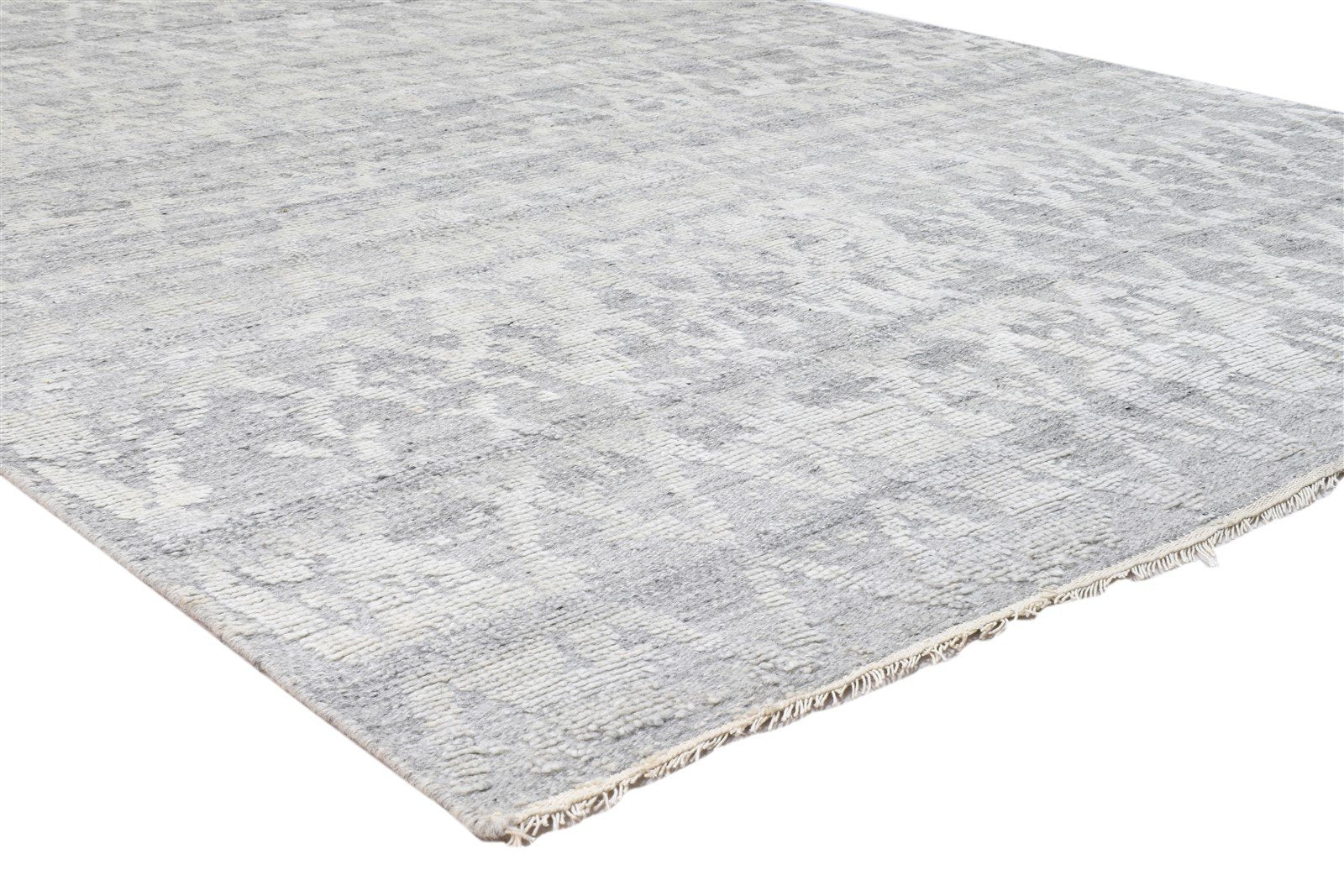 6' X 9' Rug Wool Silk Silver Modern Hand Knotted Moroccan Trellis Large Carpet 7860675707029