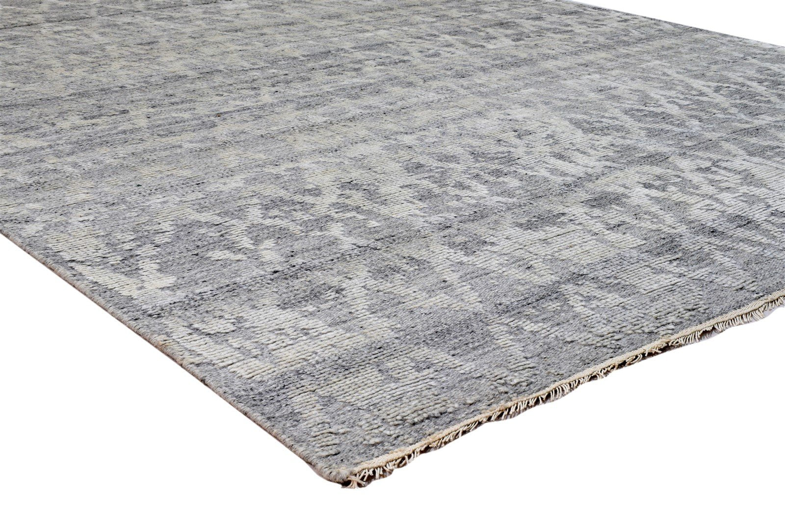 6' X 9' Rug Wool Silk Silver Modern Hand Knotted Moroccan Trellis Large Carpet 7860675707029