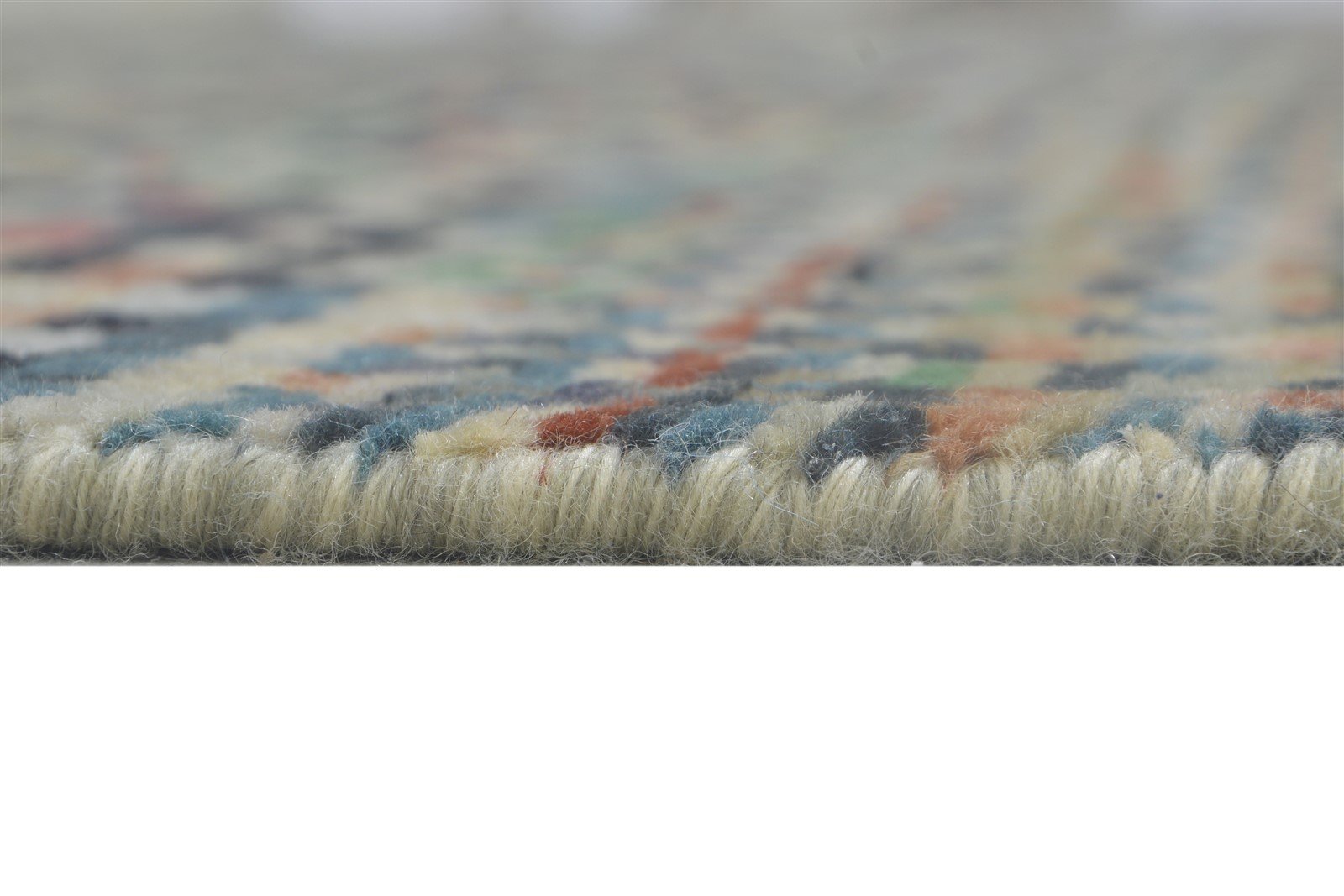 Wool Green Rug 9' X 12' Modern Hand Knotted Indian Abstract Large Carpet Area Rug