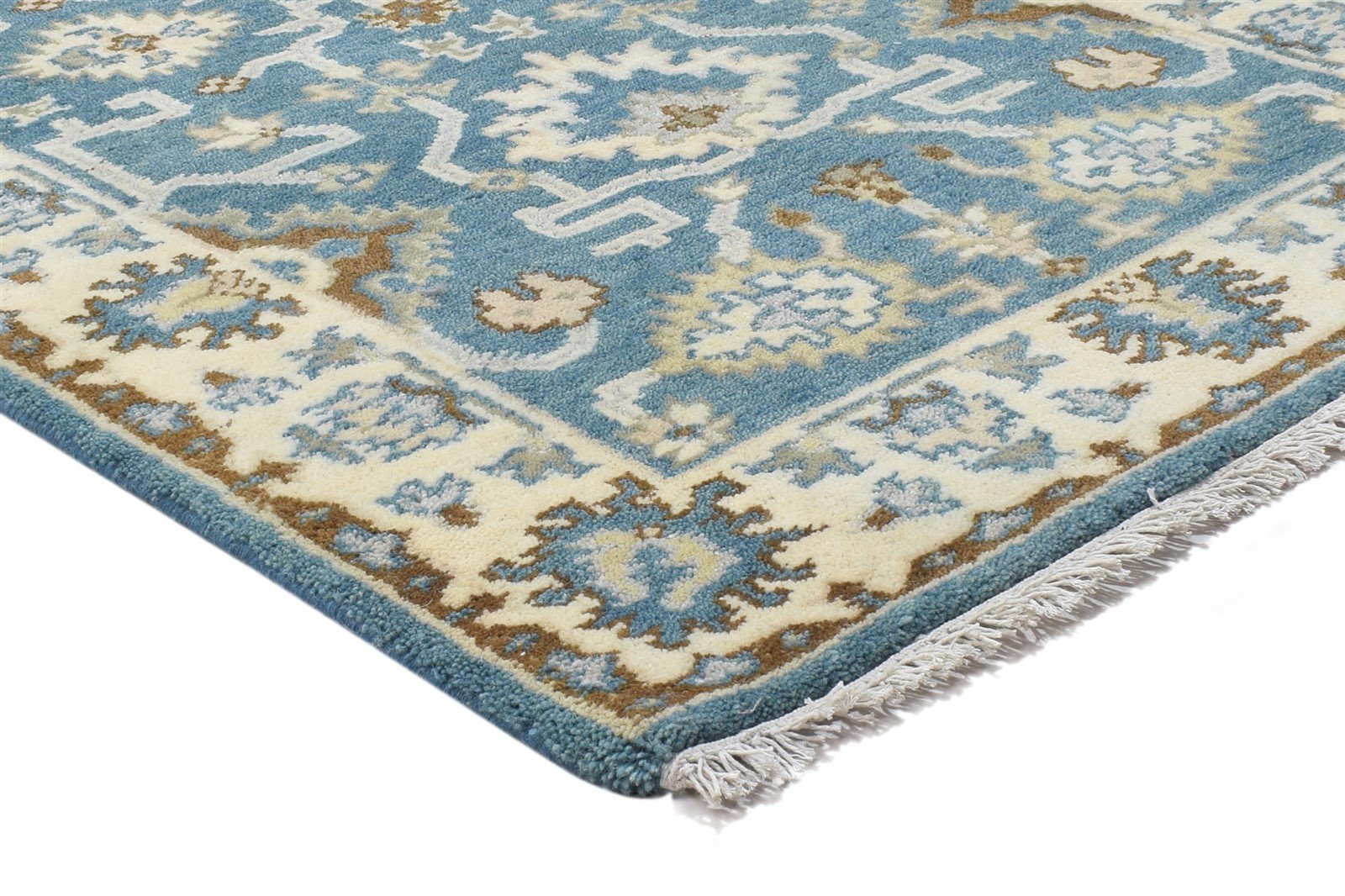 3' X 5' Rug Wool Blue Persien Hand Knotted Oushak Oriental Room Size Carpet Area Rug