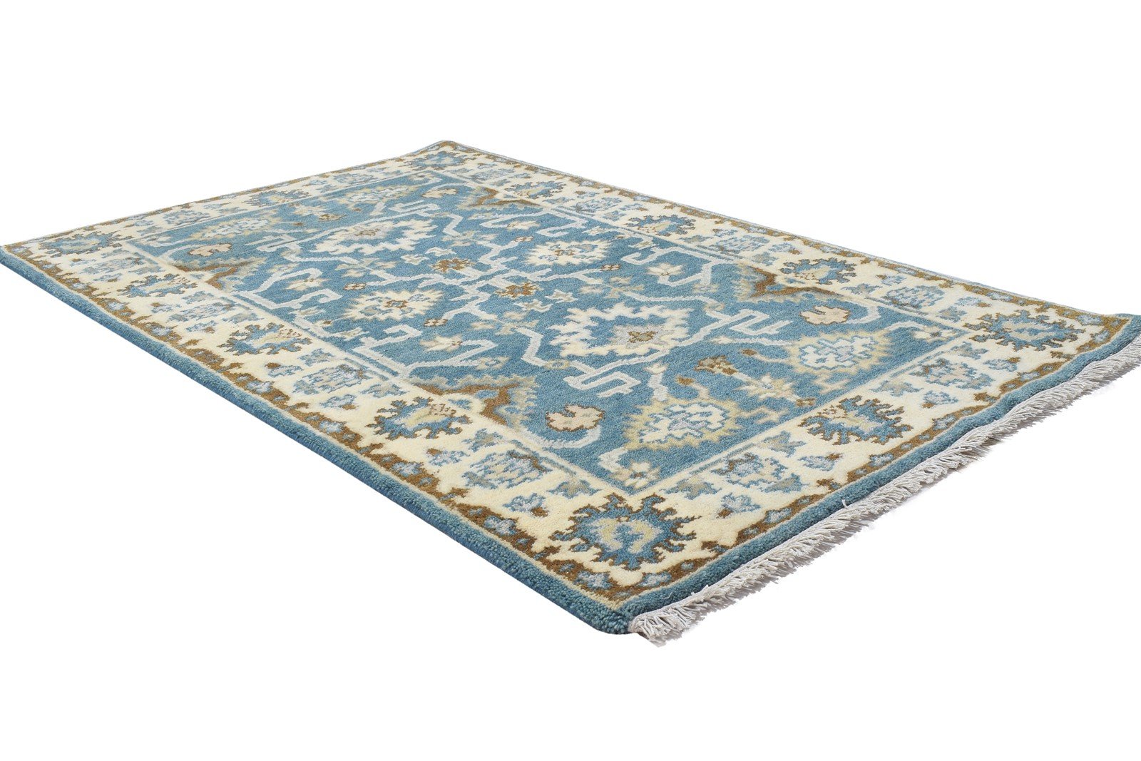 3' X 5' Rug Wool Blue Persien Hand Knotted Oushak Oriental Room Size Carpet Area Rug