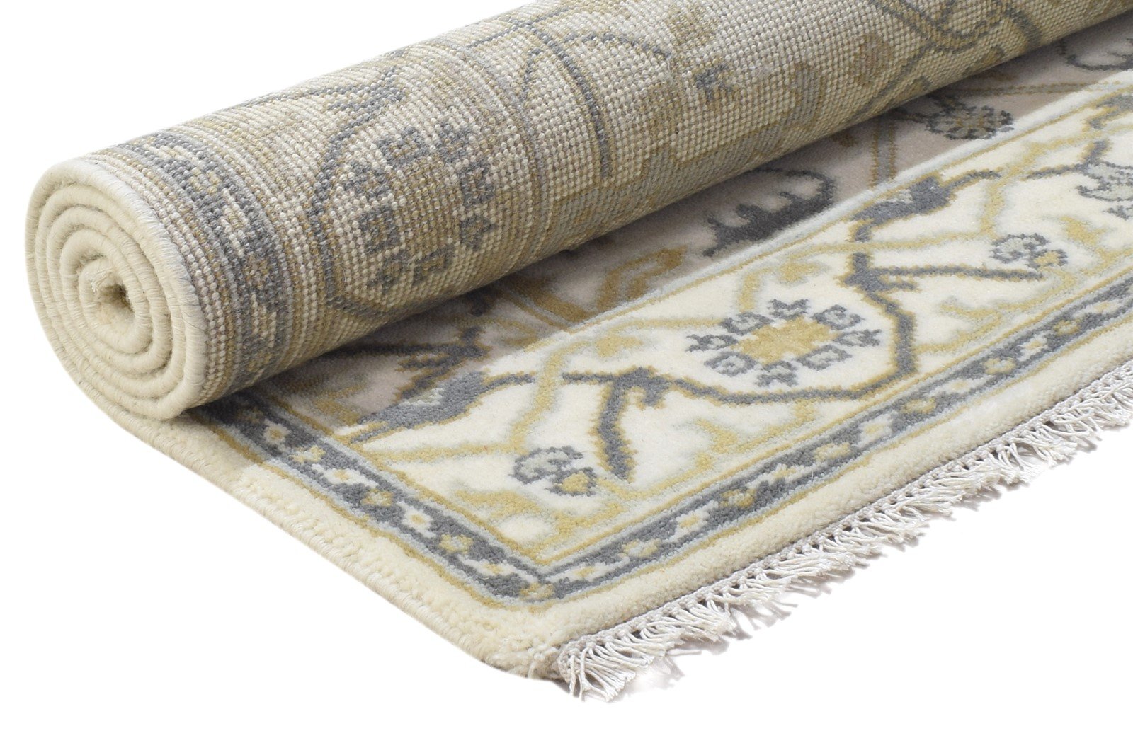 Wool Cream Rug 4' X 6' Persien Hand Knotted Oushak Oriental Room Size Carpet Area Rug