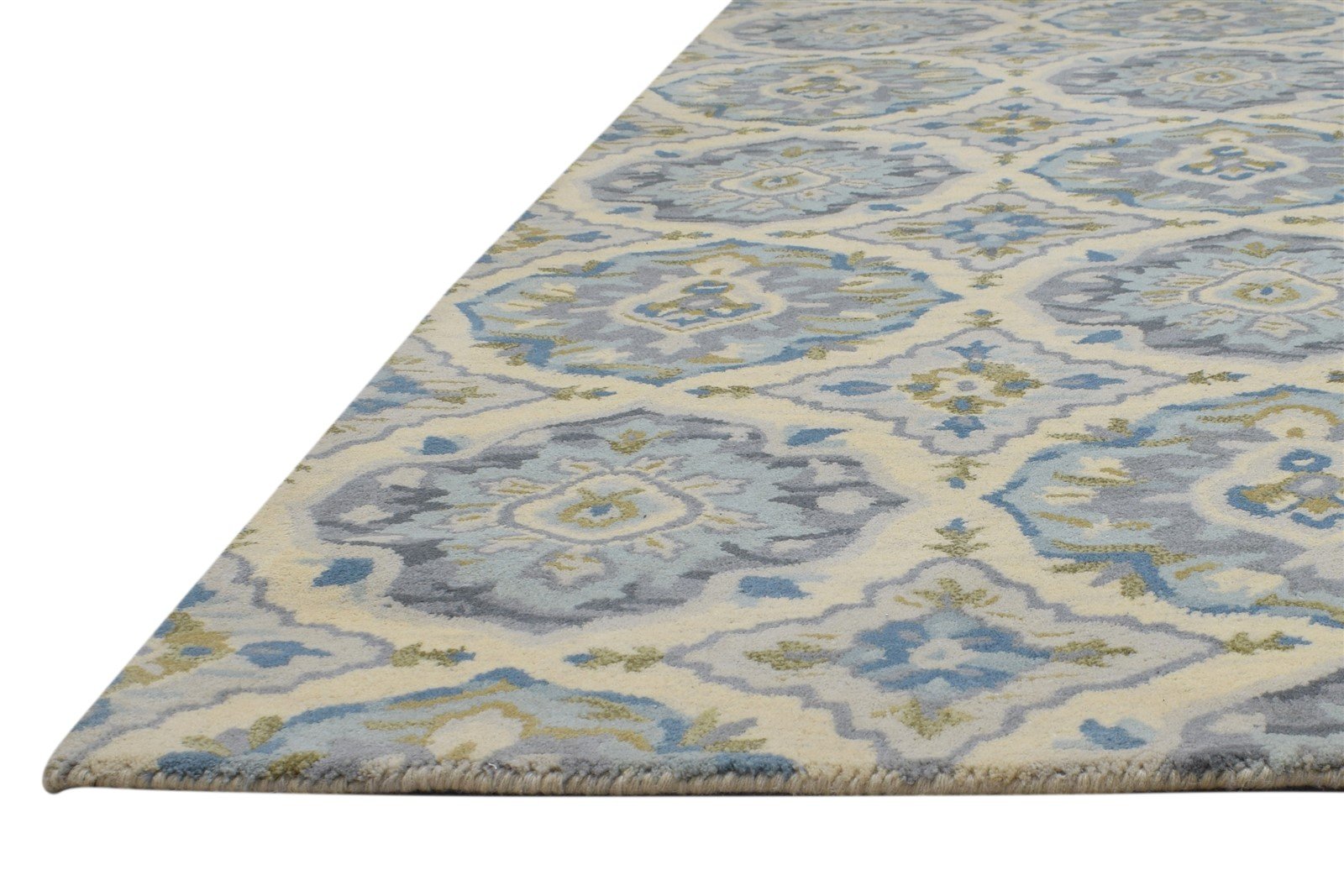 Beige Wool Rug 5' X 8' Modern Hand Tufted Moroccan Trellis Room Size Carpet Area Rug