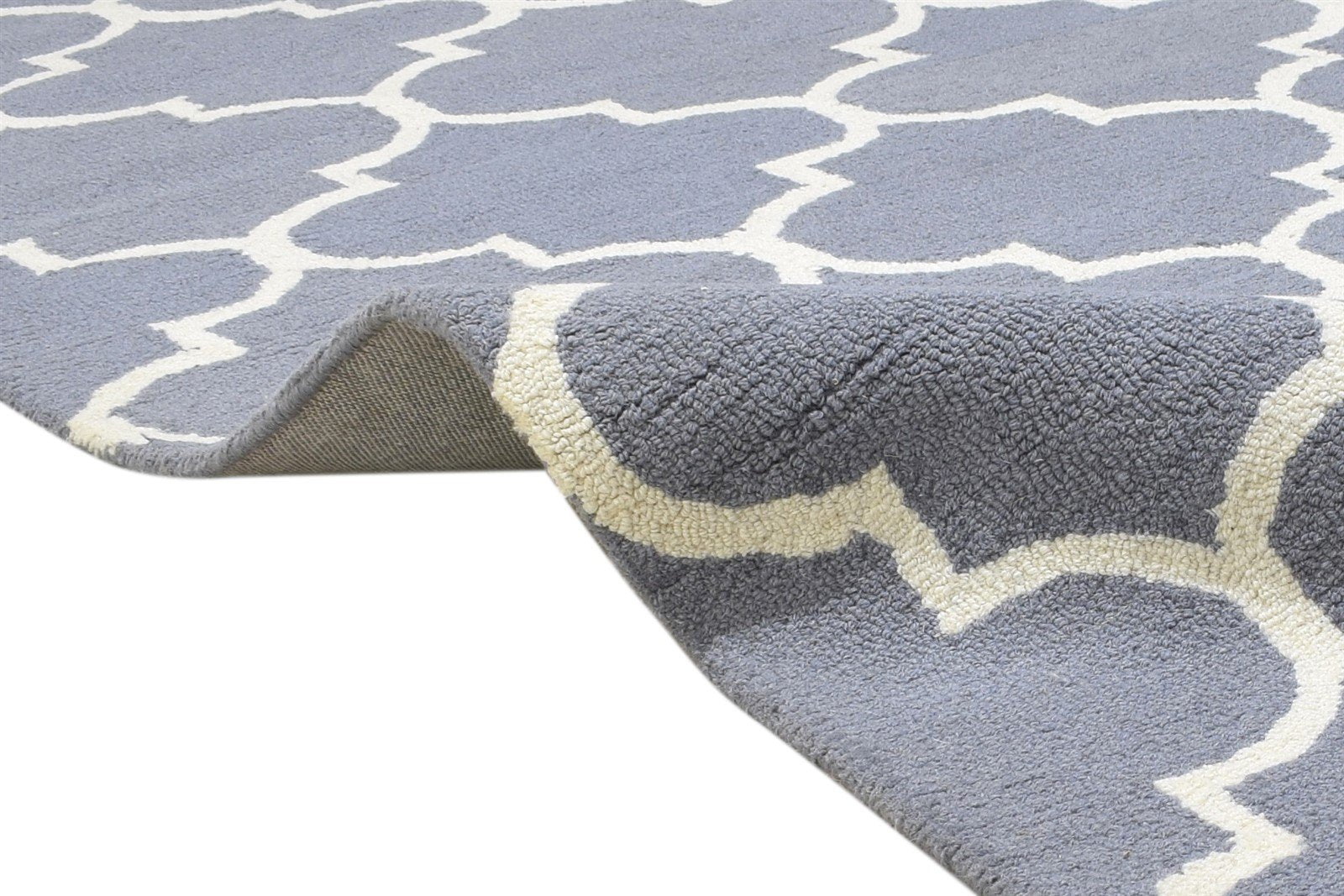 Hand Tufted Dark Grey Wool Rug 5' X 8' Modern Moroccan Trellis Room Size Carpet Area Rug