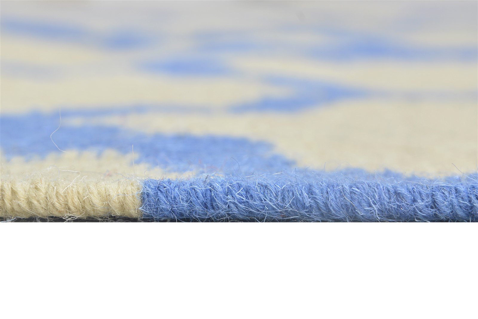 Dhurrie Blue Wool Rug 5' X 7' Modern Moroccan Trellis Room Size Carpet
